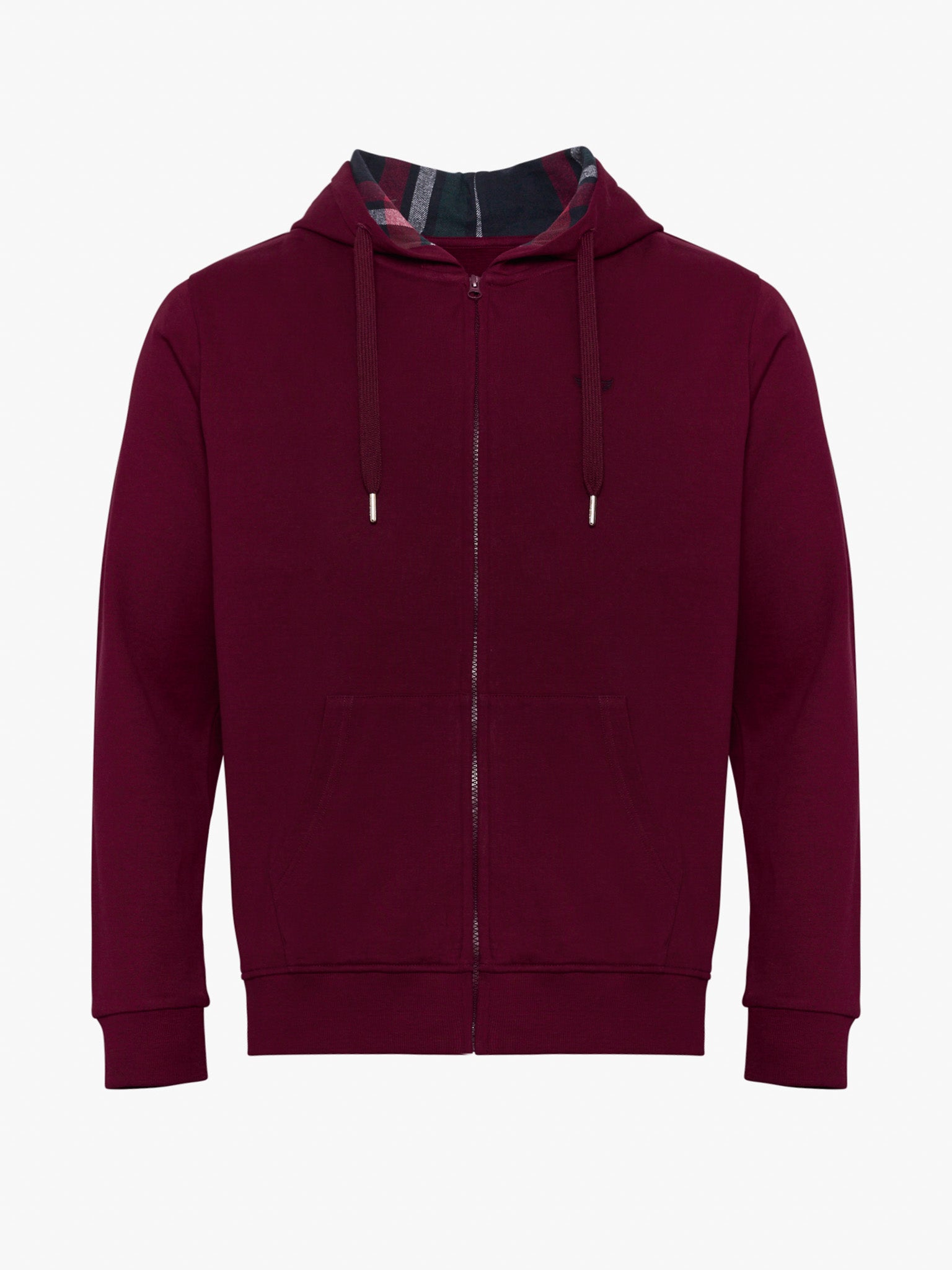 SUDADERA DE ALGODÓN BURDEOS CON CAPUCHA MANGA LARGA REGULAR FIT MR. AZUL