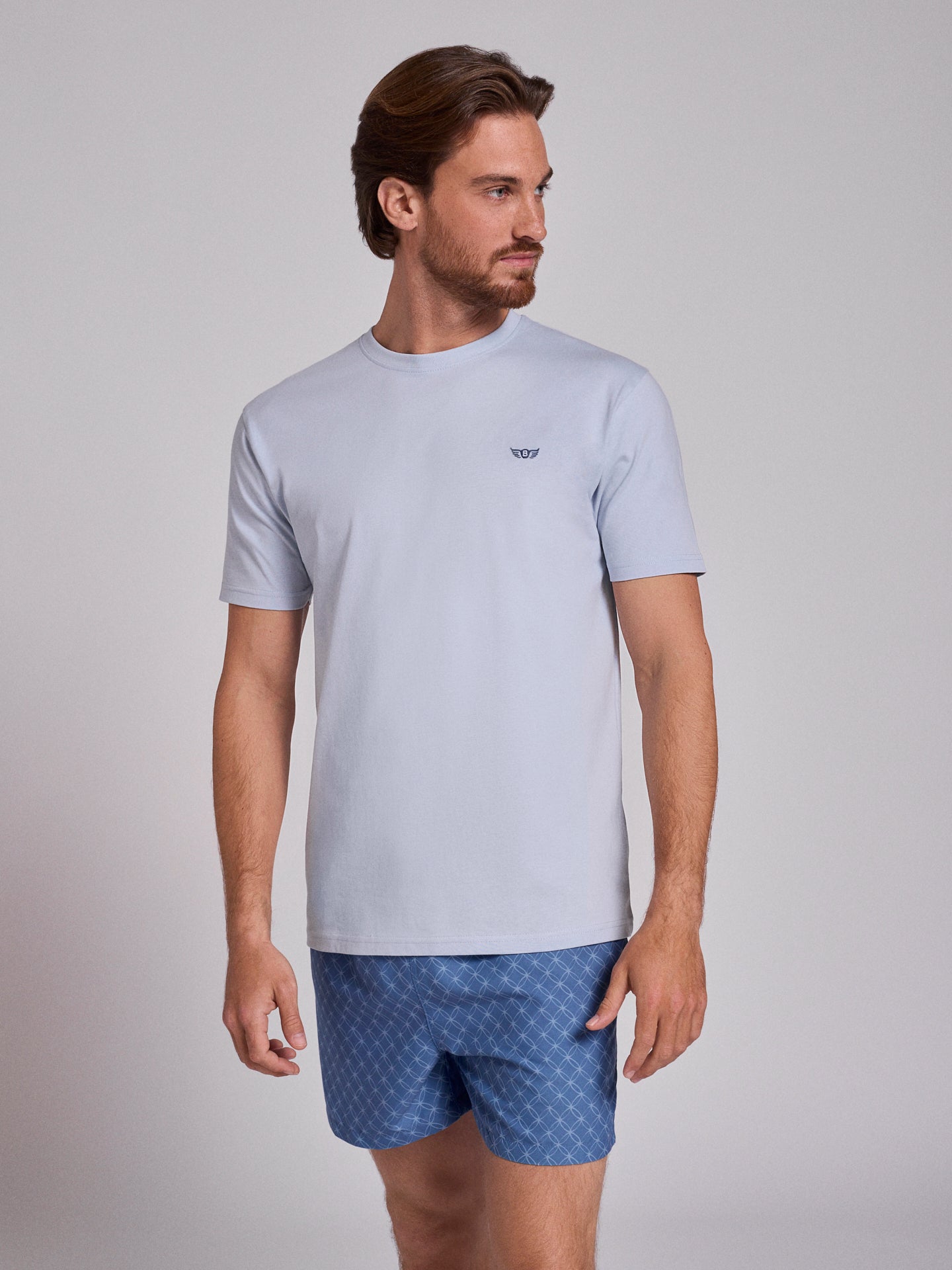 CAMISETA ALGODÓN AZUL MANGA CORTA REGULAR FIT MR. AZUL