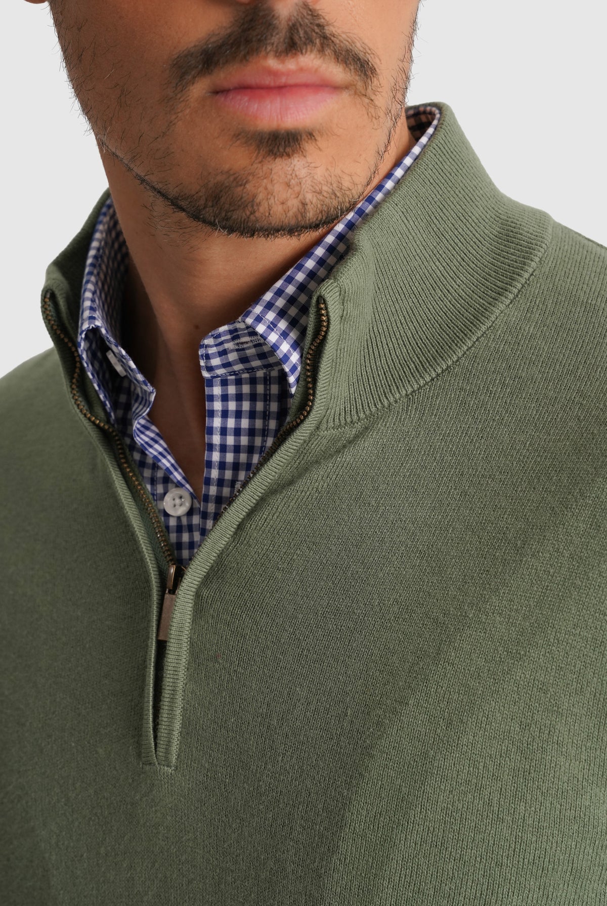 GREEN COTTON PULLOVER LONG SLEEVE REGULAR FIT MR. BLUE