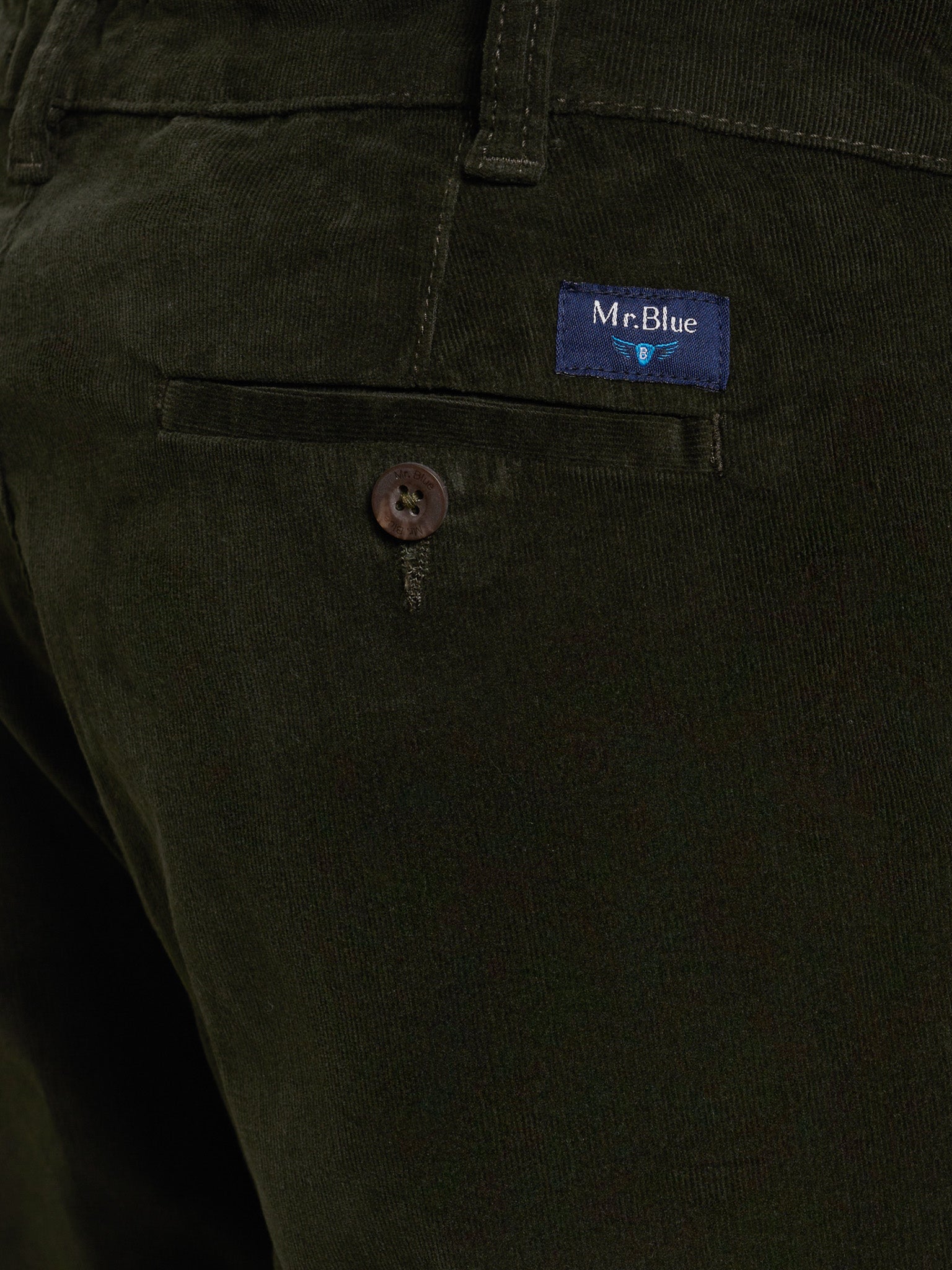 GREEN COTTON TROUSERS CLASSIC FIT MR. BLUE