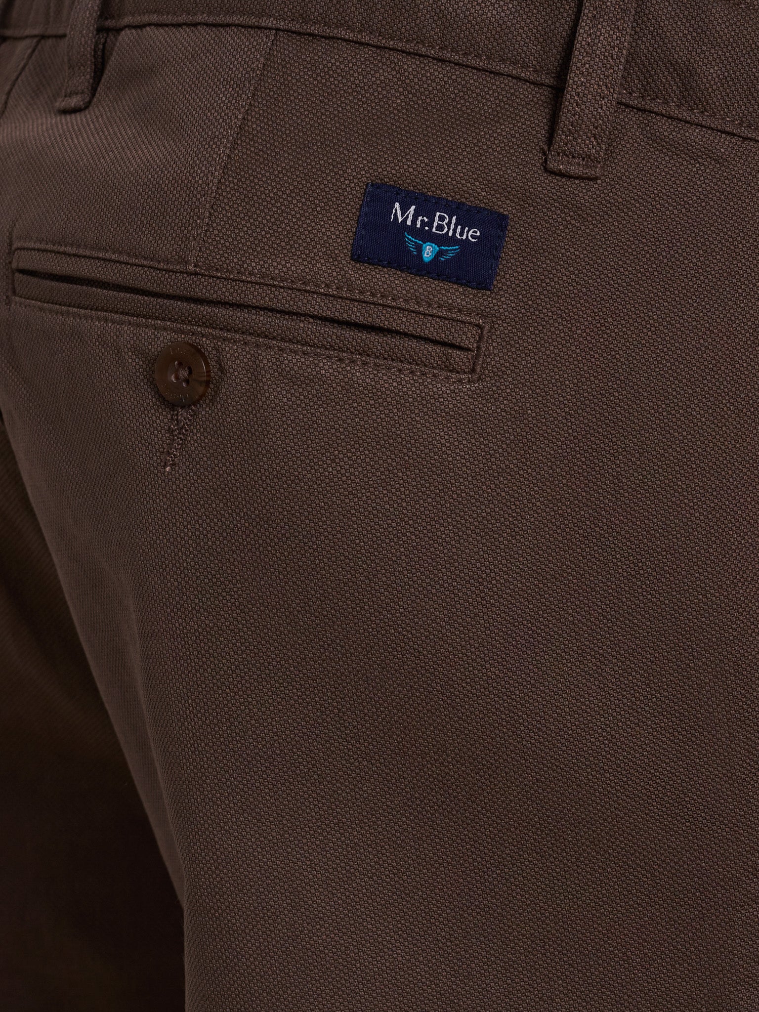 BROWN COTTON SLIM FIT MR. BLUE