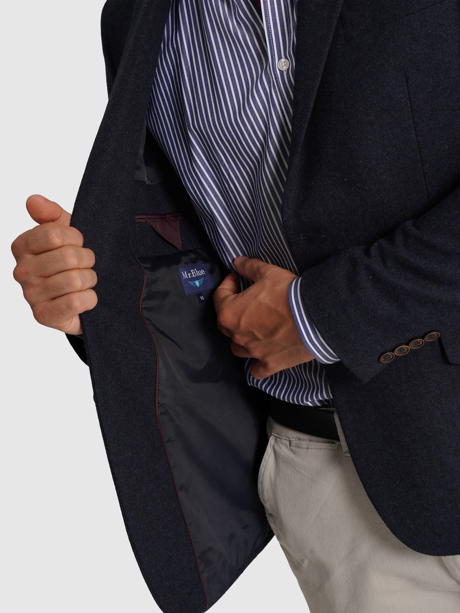 BLUE WOOL BLAZER LONG SLEEVE REGULAR FIT MR. BLUE