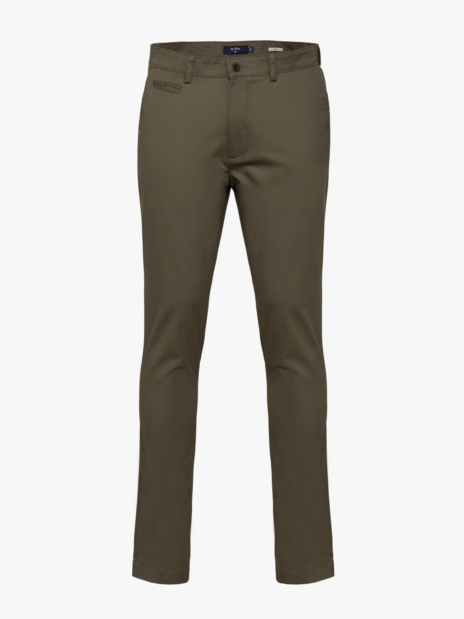 GREEN COTTON SLIM FIT TROUSERS MR. BLUE