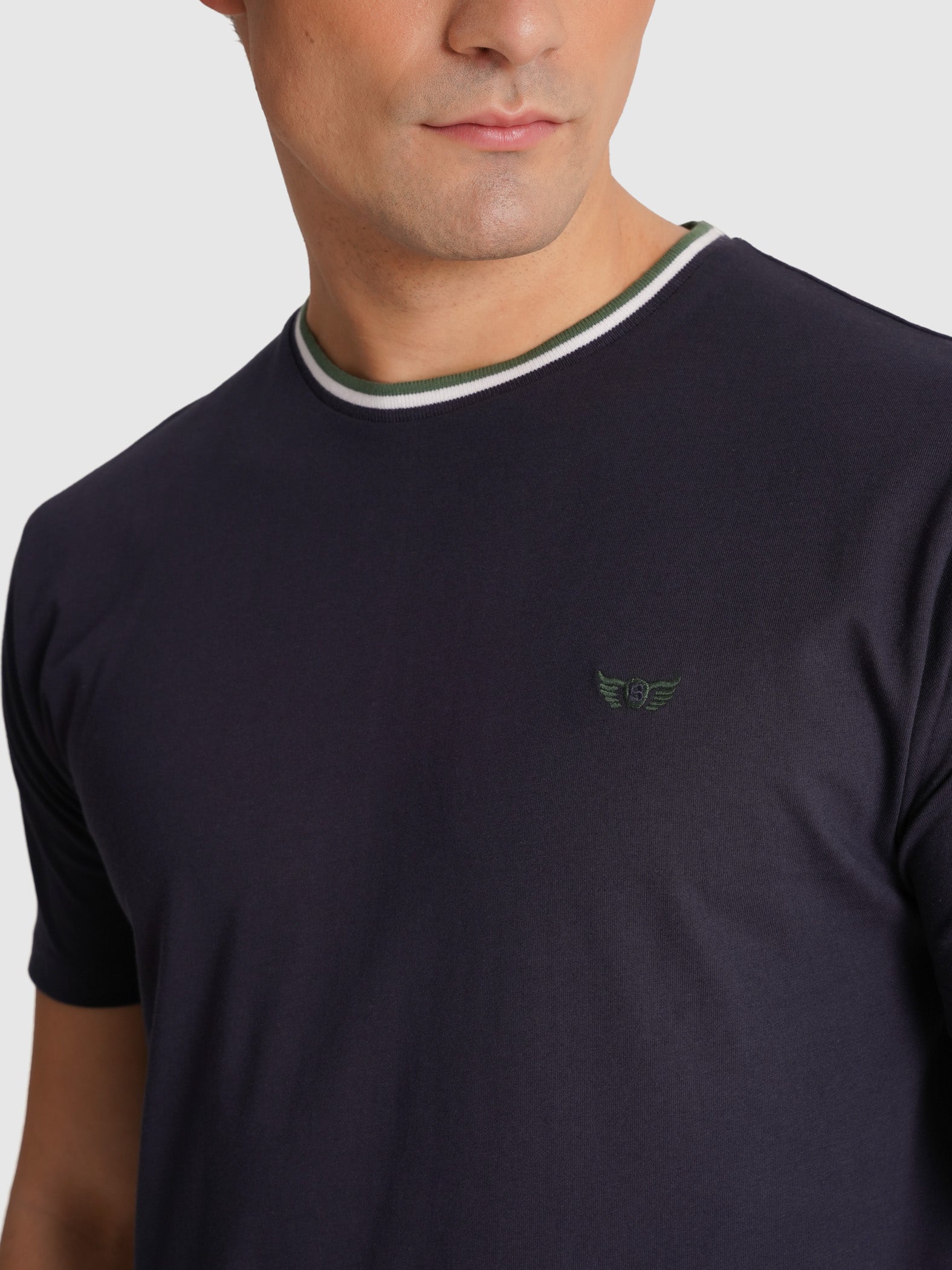 CAMISETA ALGODÓN AZUL MANGA CORTA REGULAR FIT MR. AZUL