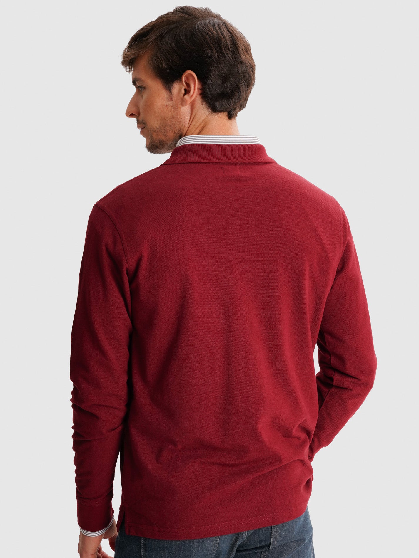 BORDEAUX POLO LONG SLEEVE REGULAR FIT MR. BLUE
