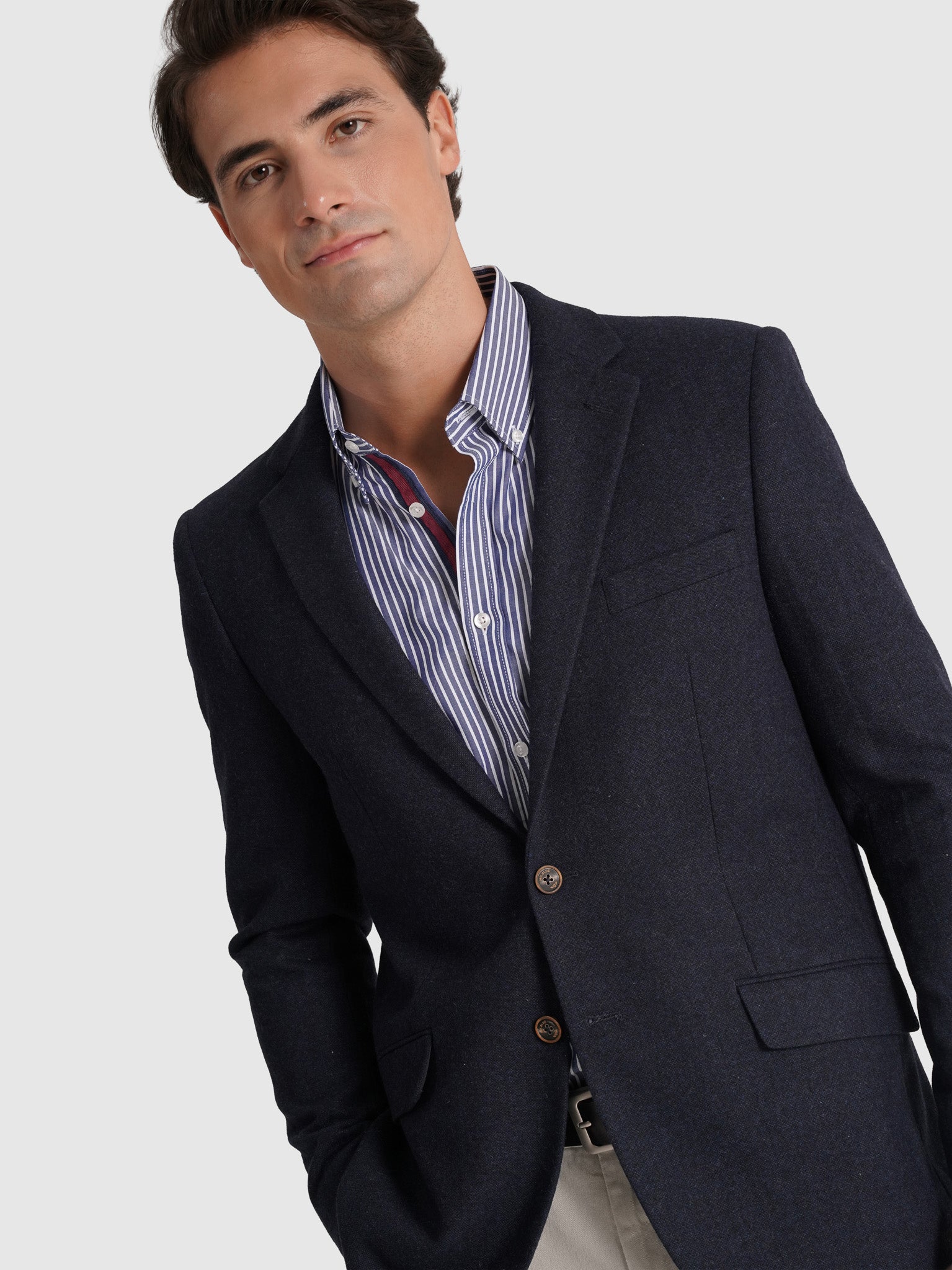 BLUE WOOL BLAZER LONG SLEEVE REGULAR FIT MR. BLUE
