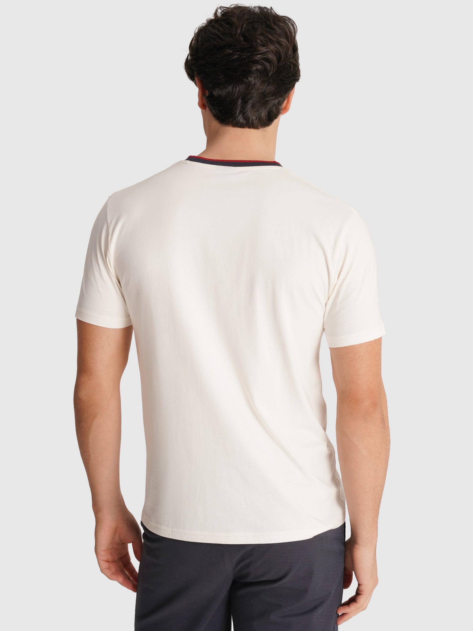 WHITE COTTON T-SHIRT SHORT SLEEVES REGULAR FIT MR. BLUE