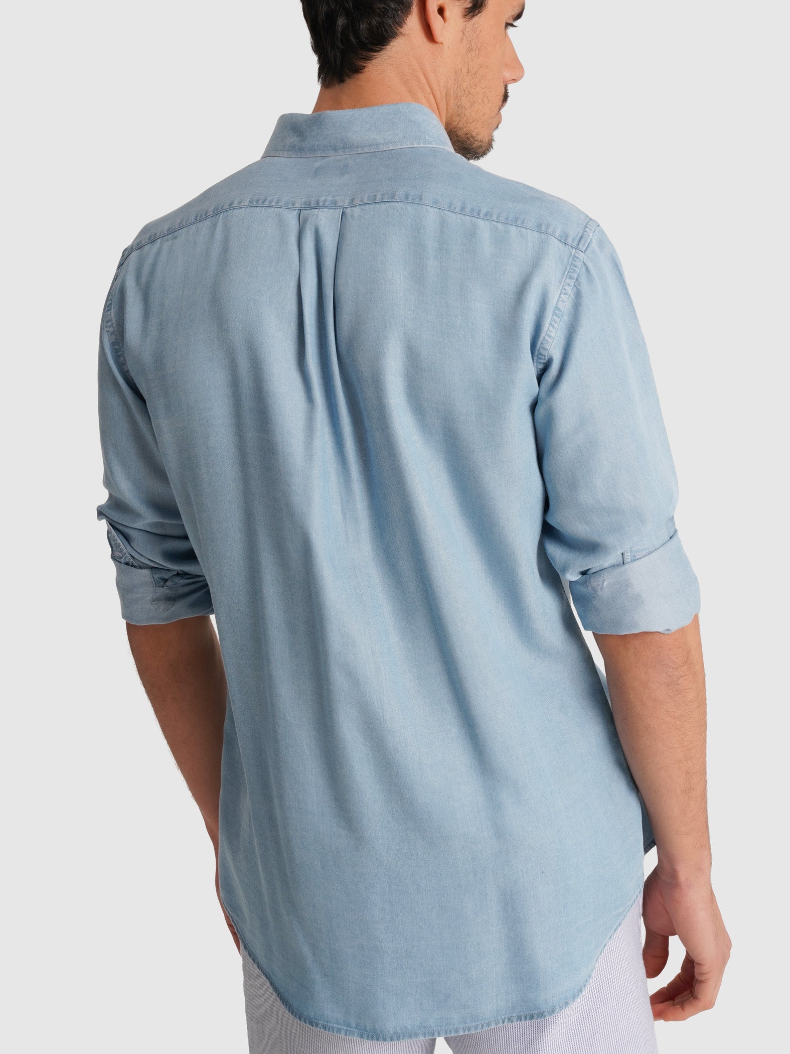 CAMISA ALGODÓN AZUL MANGA LARGA REGULAR FIT MR. AZUL