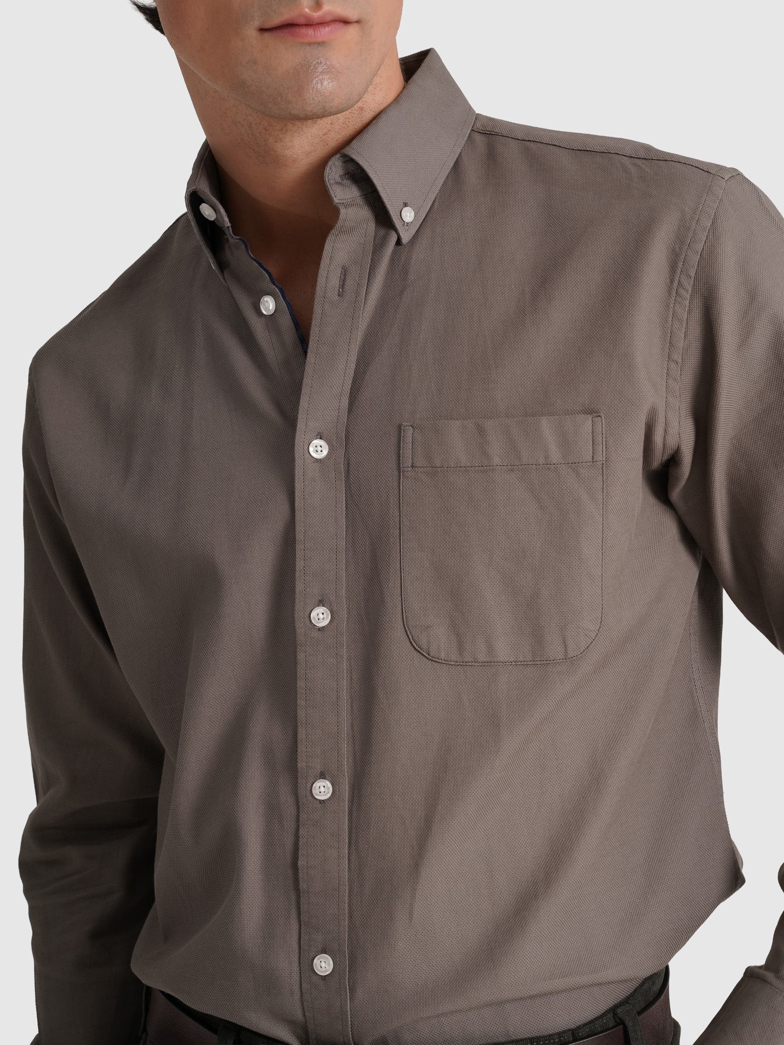 GREEN COTTON SHIRT LONG SLEEVE REGULAR FIT MR. BLUE