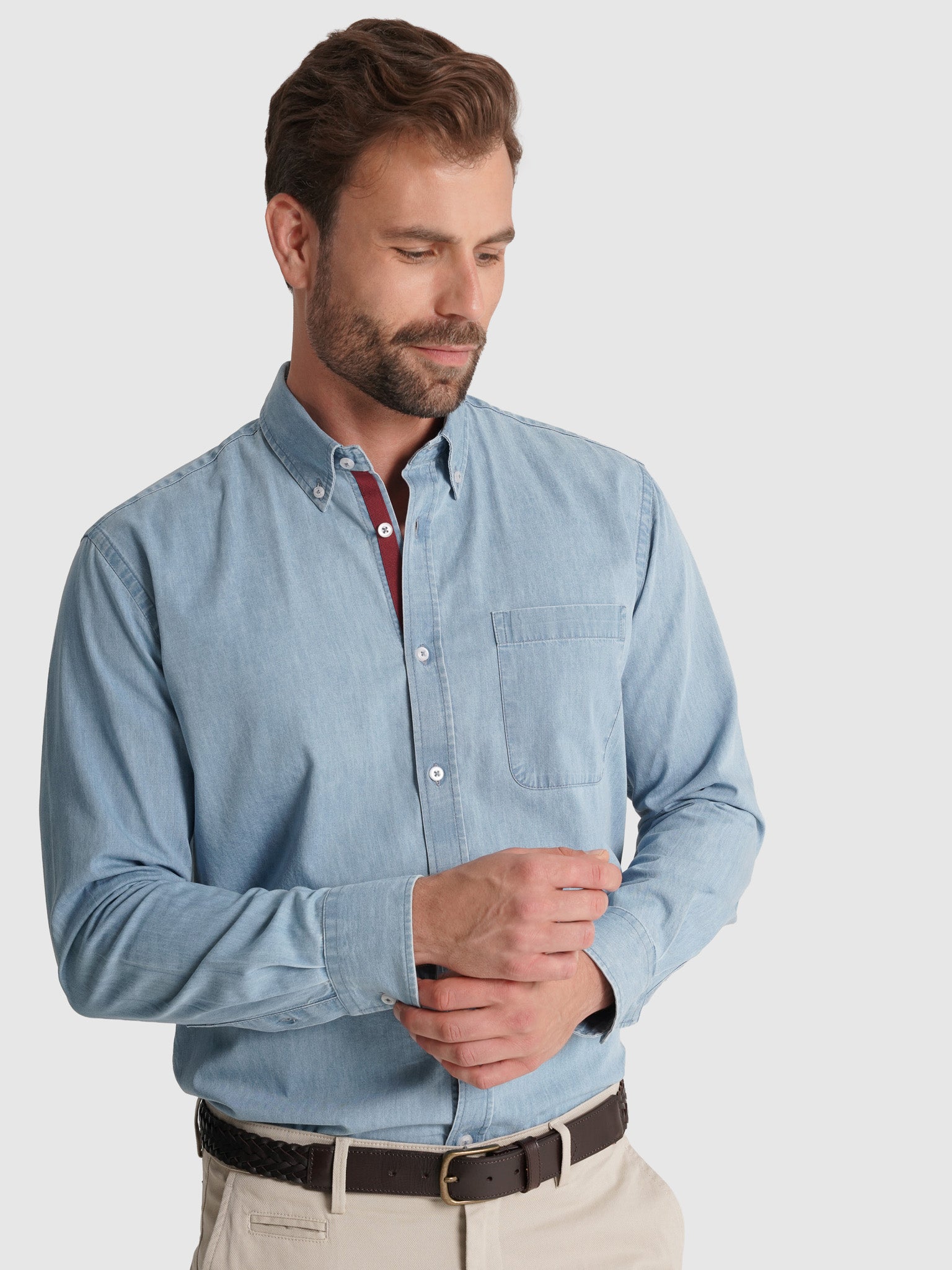 BLUE COTTON SHIRT LONG SLEEVE REGULAR FIT MR. BLUE