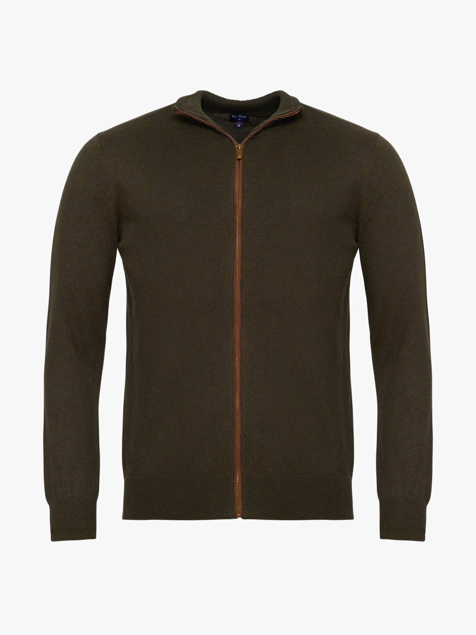 JERSEY DE CASHMERE VERDE CON CODERAS MR REGULAR FIT. AZUL