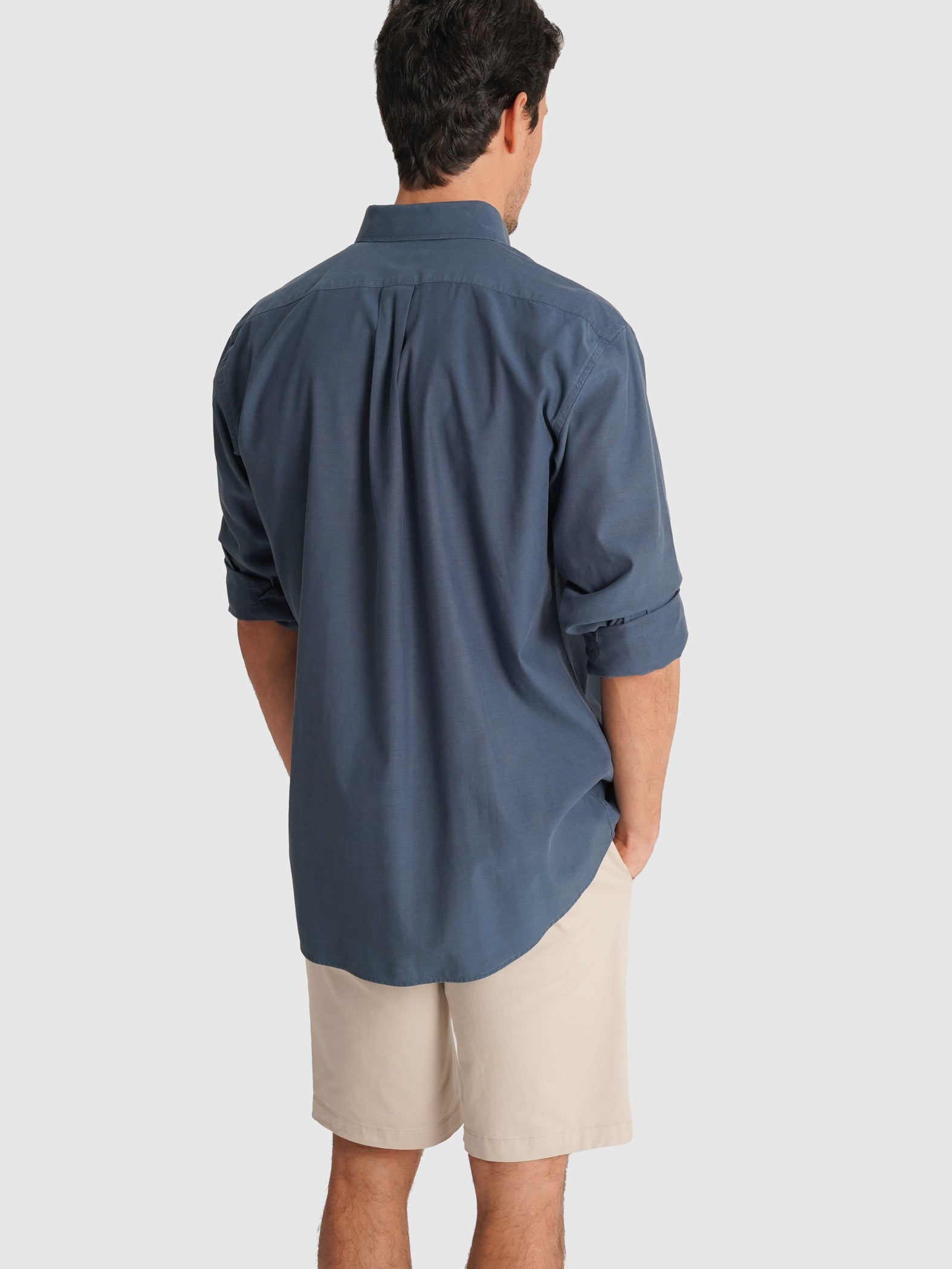 CAMISA MR TENCEL AZUL MANGA LARGA REGULAR FIT. AZUL