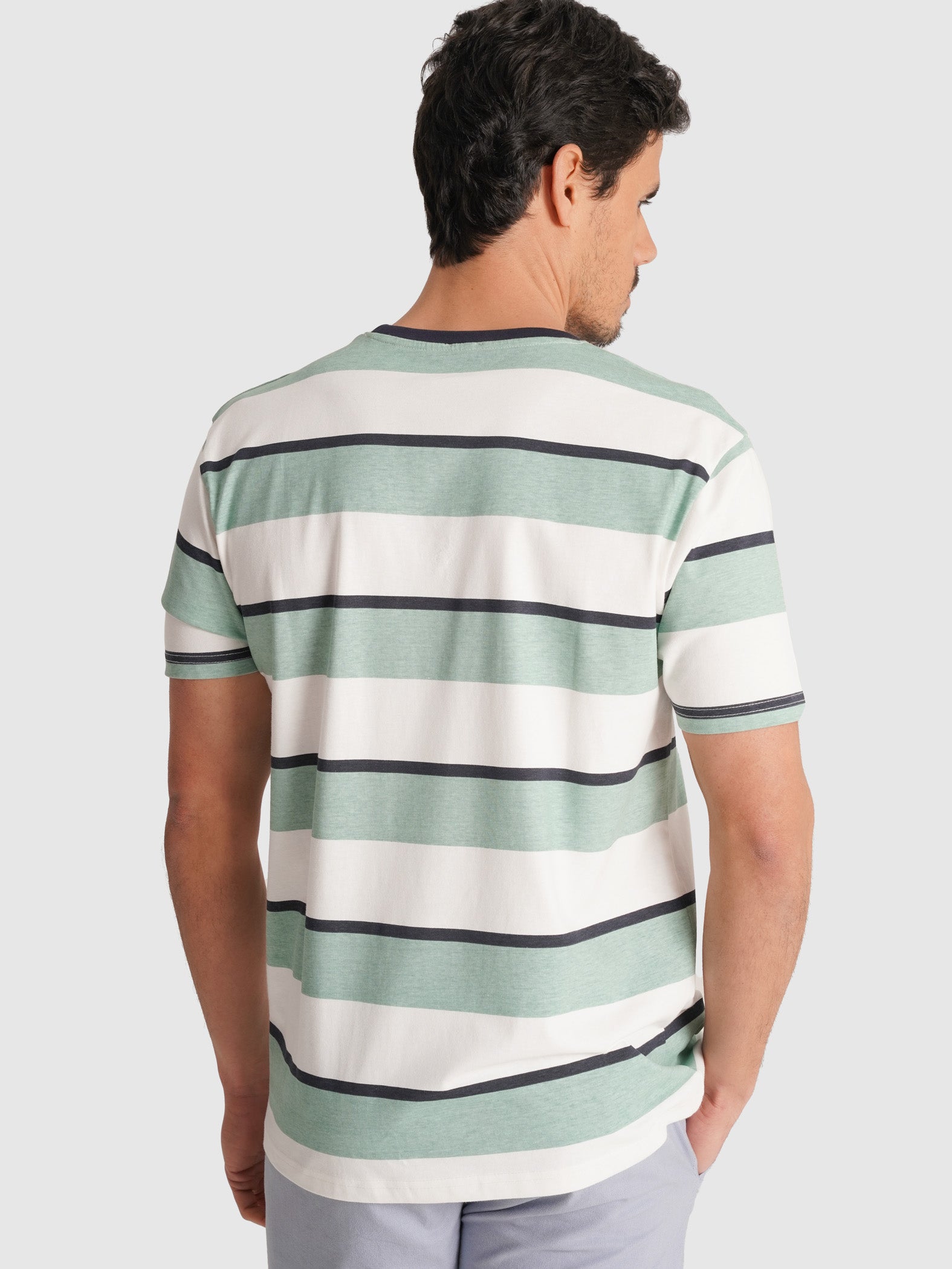 CAMISETA ALGODÓN VERDE MANGA CORTA REGULAR FIT MR. AZUL