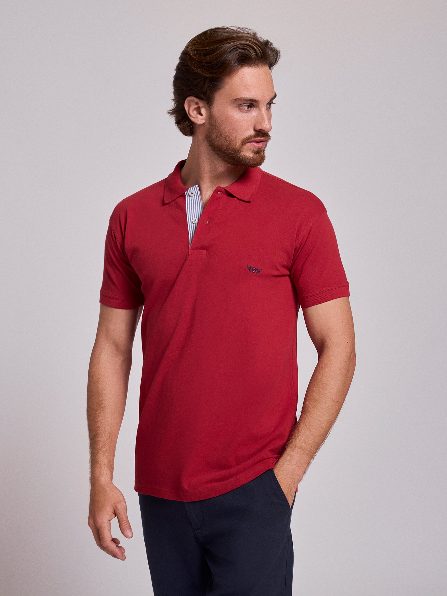 POLO ROJO MANGA CORTA REGULAR FIT MR. AZUL