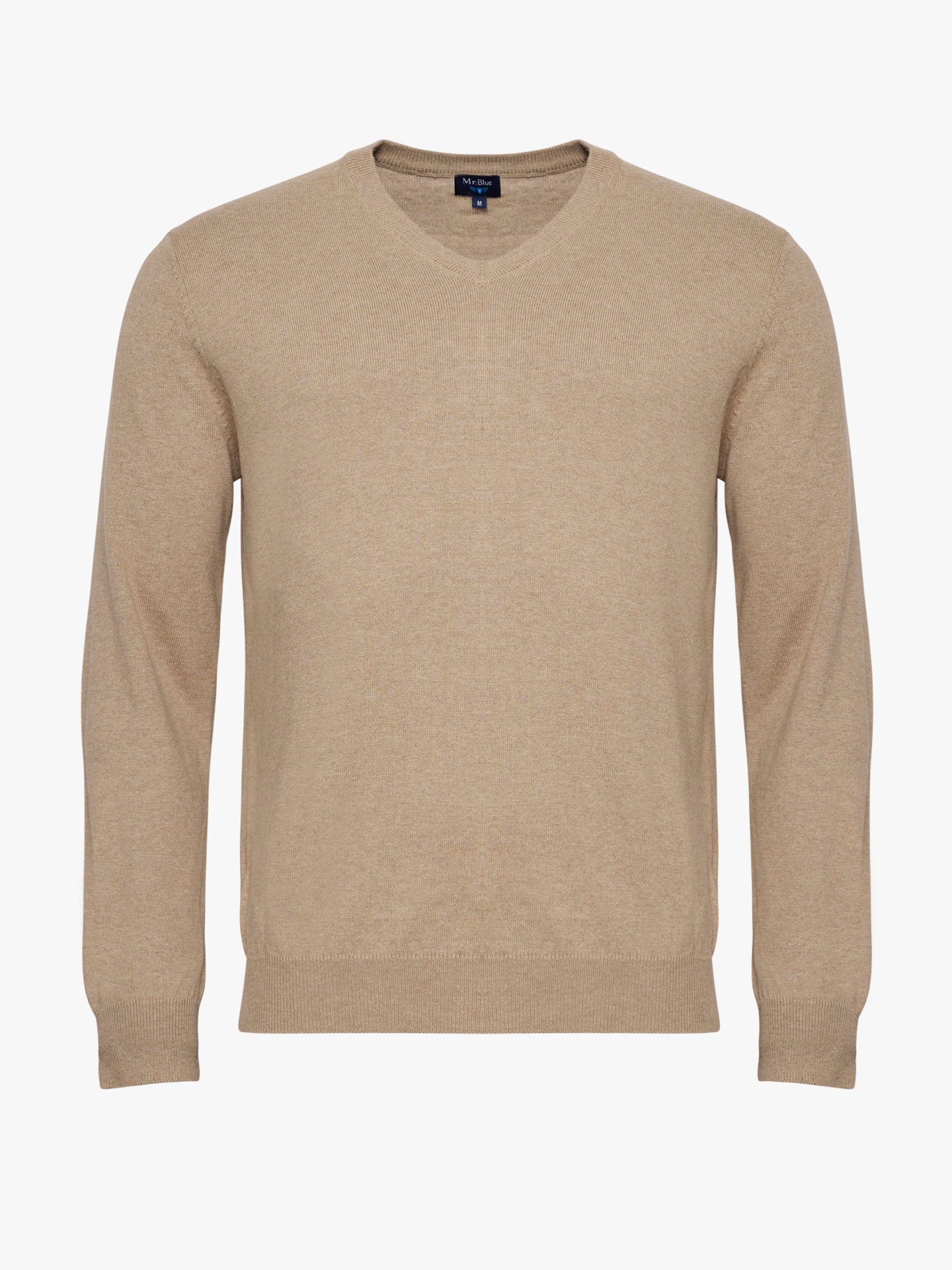 BEIGE THIN PULLOVER WITH REGULAR FIT MR ELBOW PADS. BLUE
