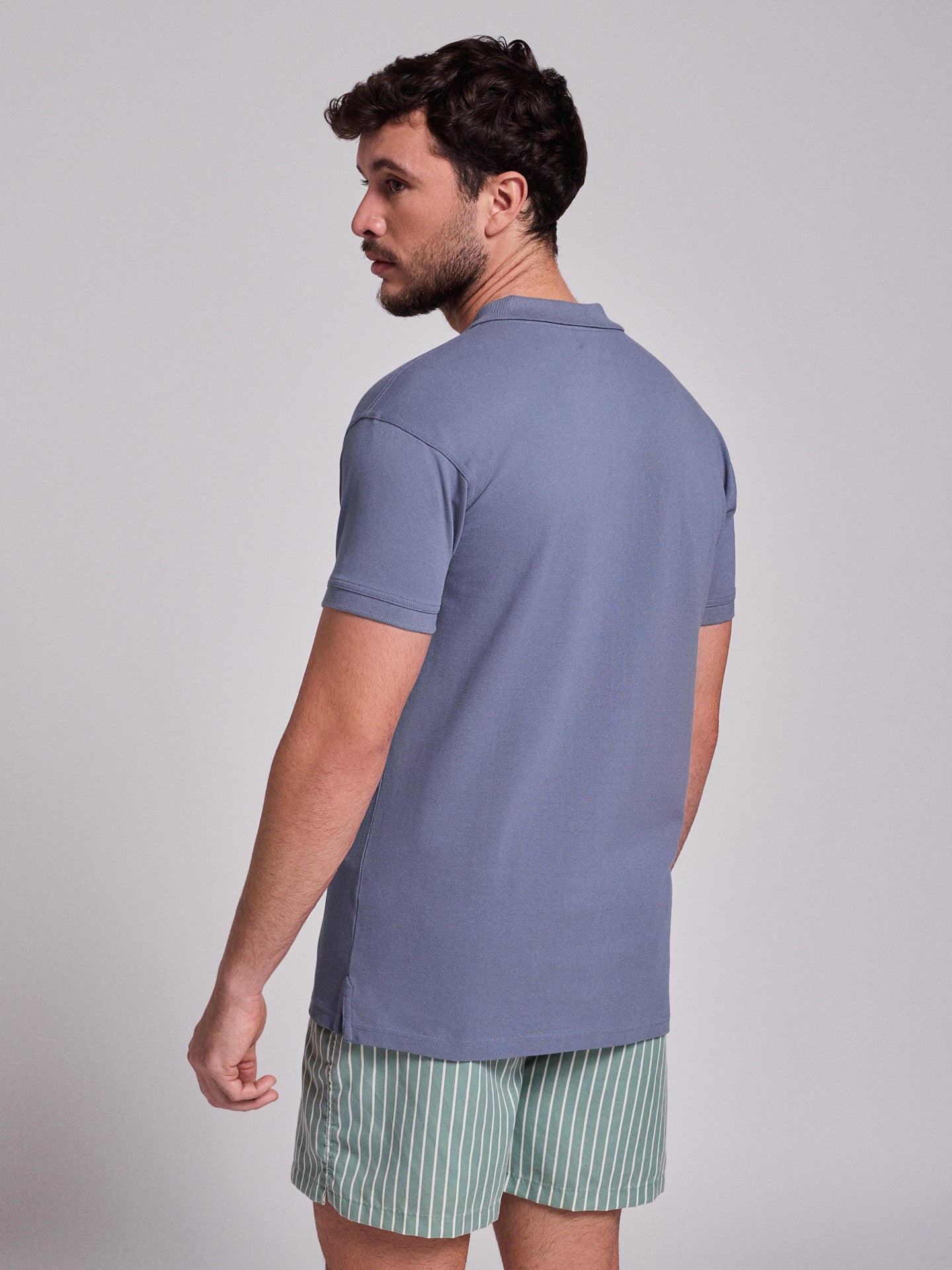 POLO AZUL MANGA CORTA REGULAR FIT MR. AZUL