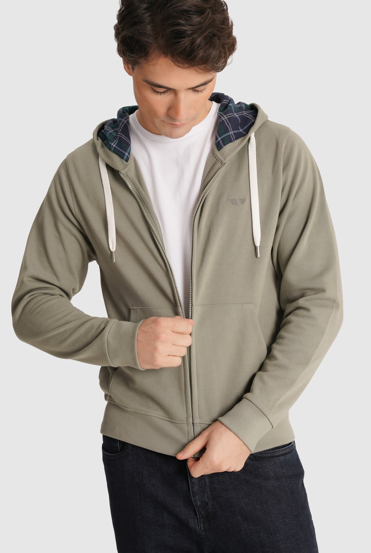 REGULAR FIT GREEN HOODIE MR. BLUE