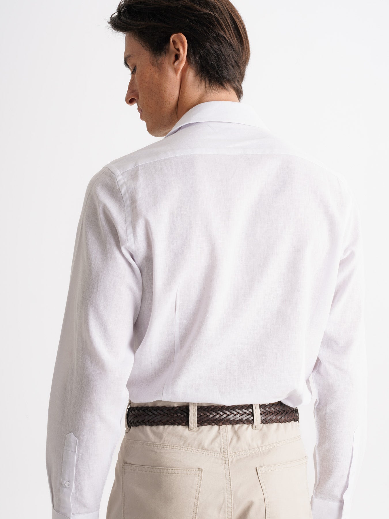 Camisa de lino blanca slim fit Mr. Blue