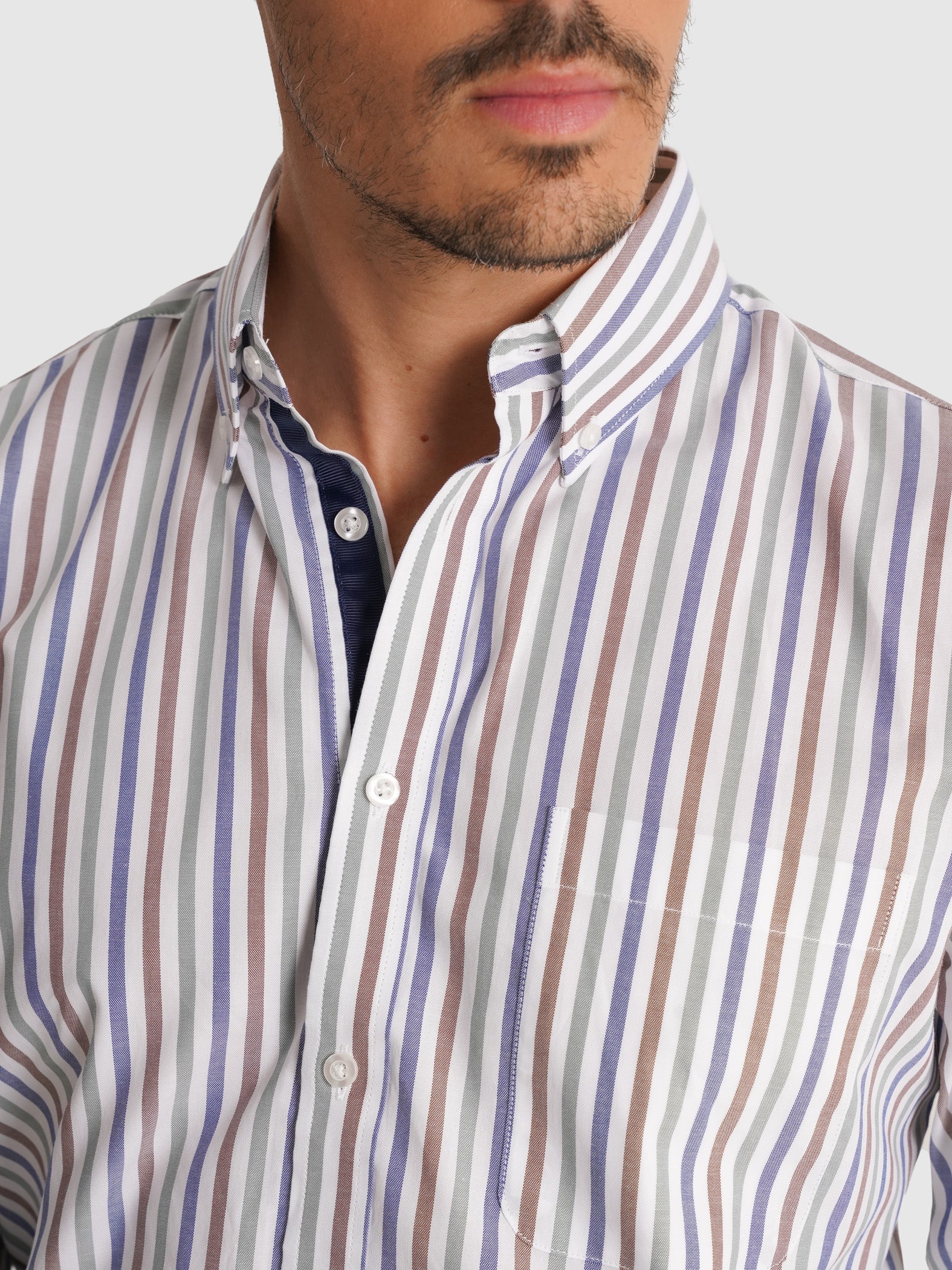 CAMISA MANGA LARGA VERDE REGULAR FIT MR. AZUL