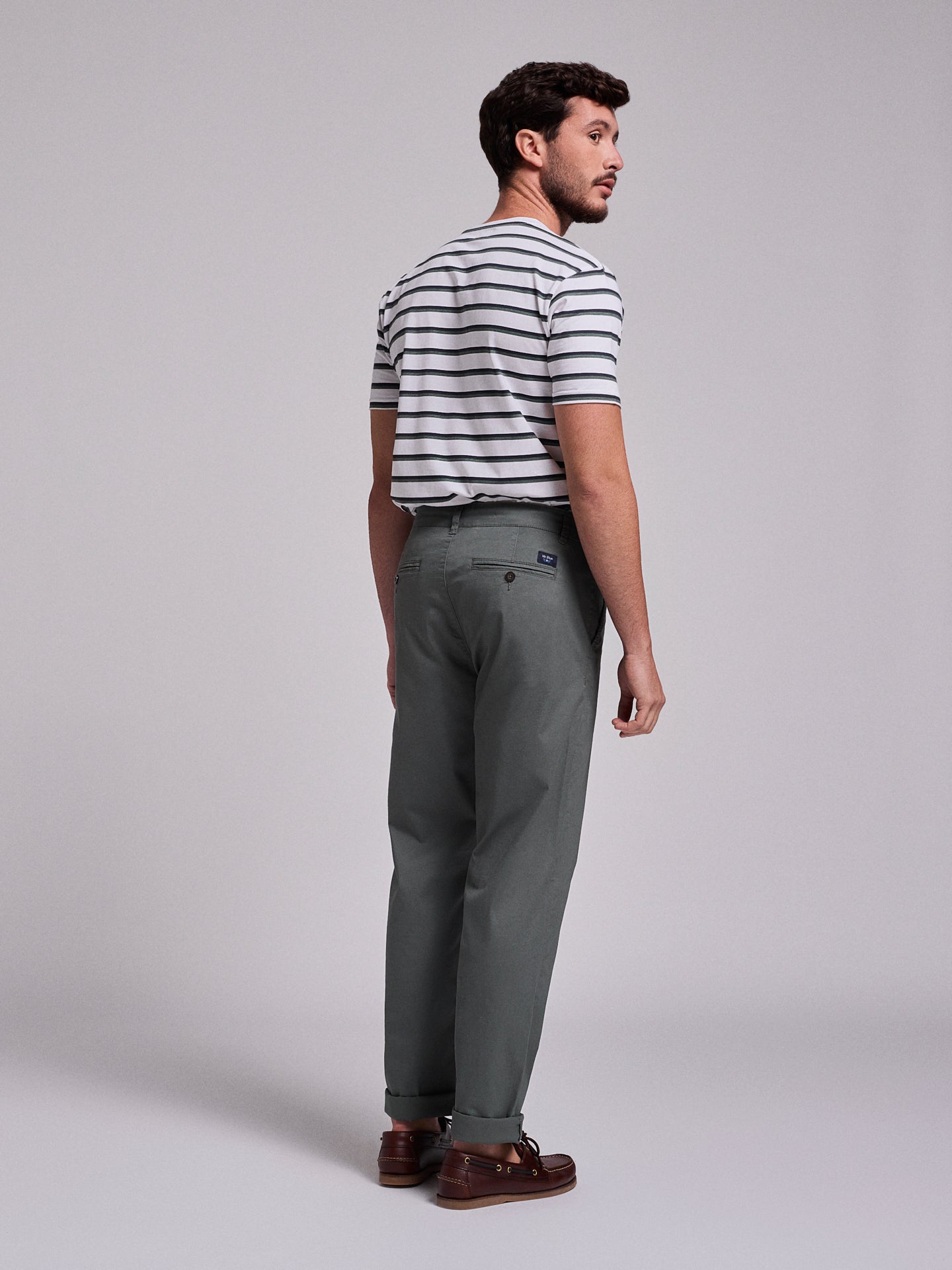 PANTALÓN ALGODÓN VERDE REGULAR FIT MR. AZUL