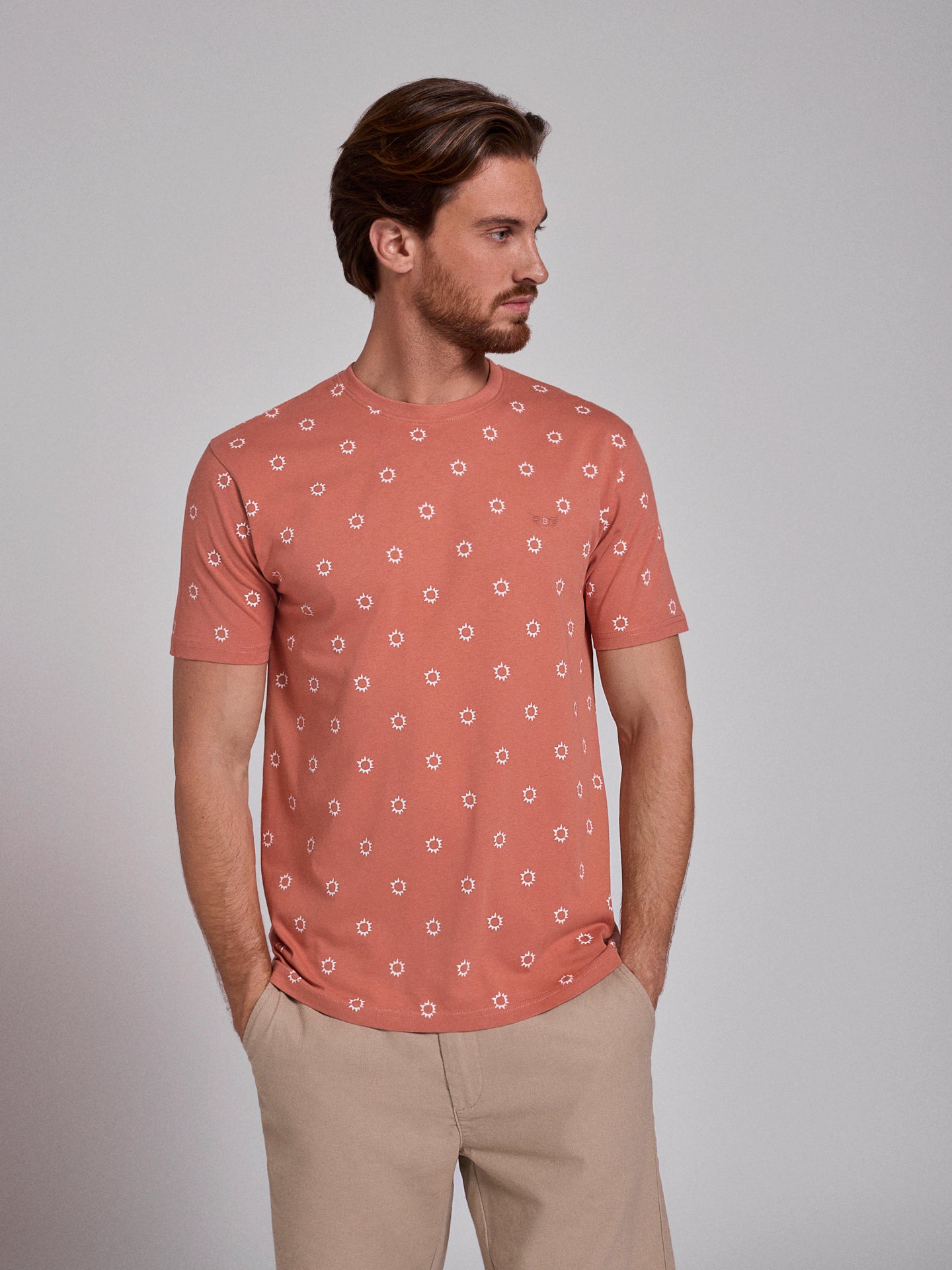 PINK COTTON T-SHIRT SHORT SLEEVE REGULAR FIT MR. BLUE
