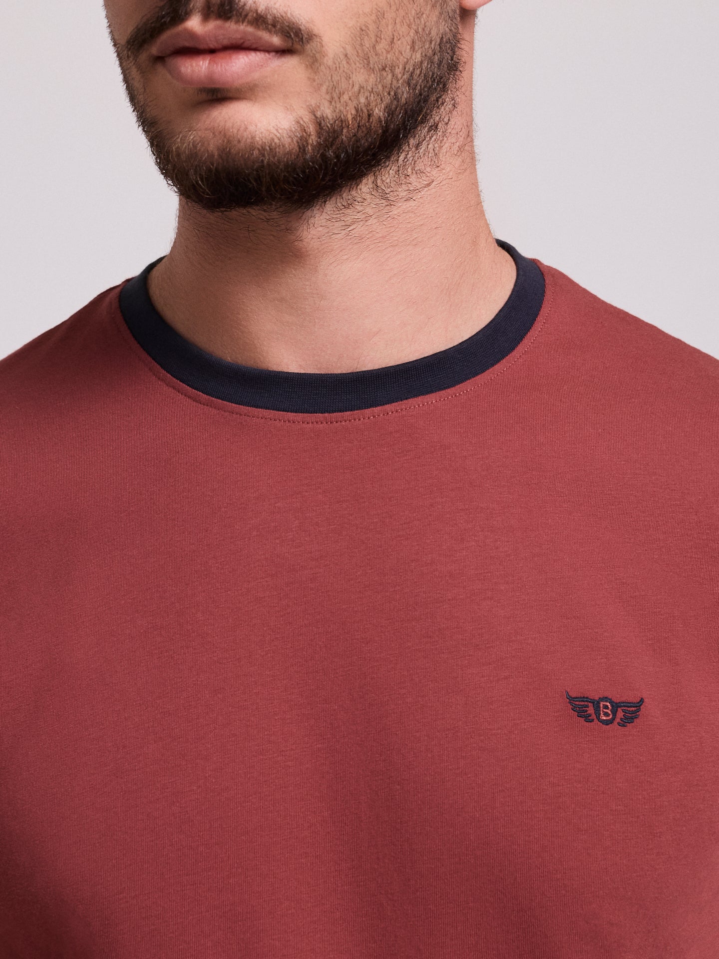 CAMISETA ALGODÓN ROJA MANGA CORTA REGULAR FIT MR. AZUL
