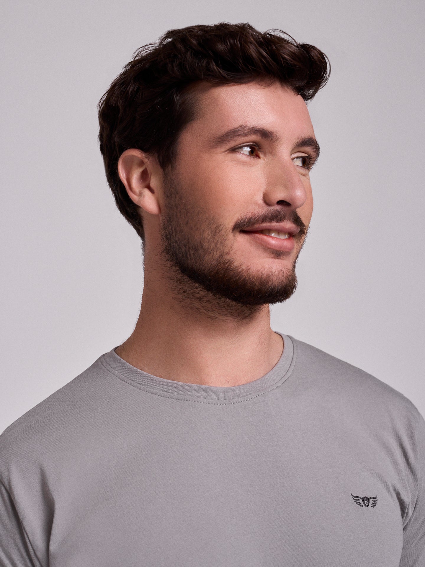 CAMISETA ALGODÓN GRIS MANGA CORTA REGULAR FIT MR. AZUL
