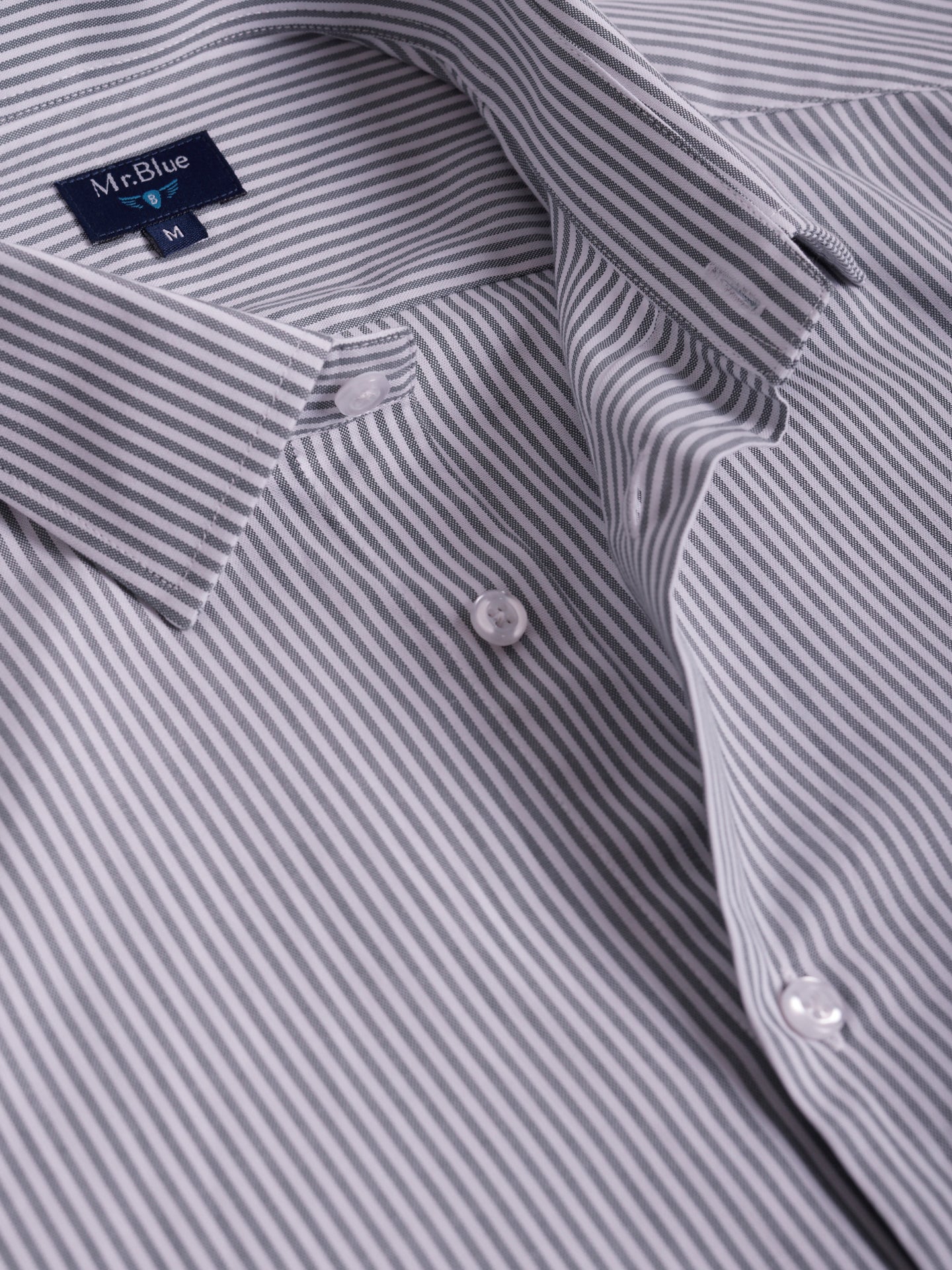 CAMISA MR GRIS SLIM FIT. AZUL