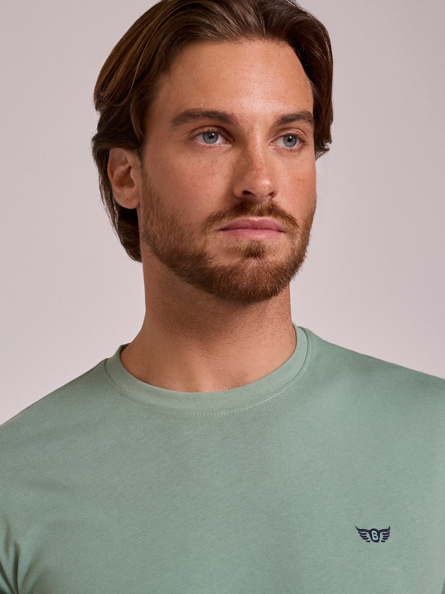CAMISETA ALGODÓN VERDE MANGA CORTA REGULAR FIT MR. AZUL