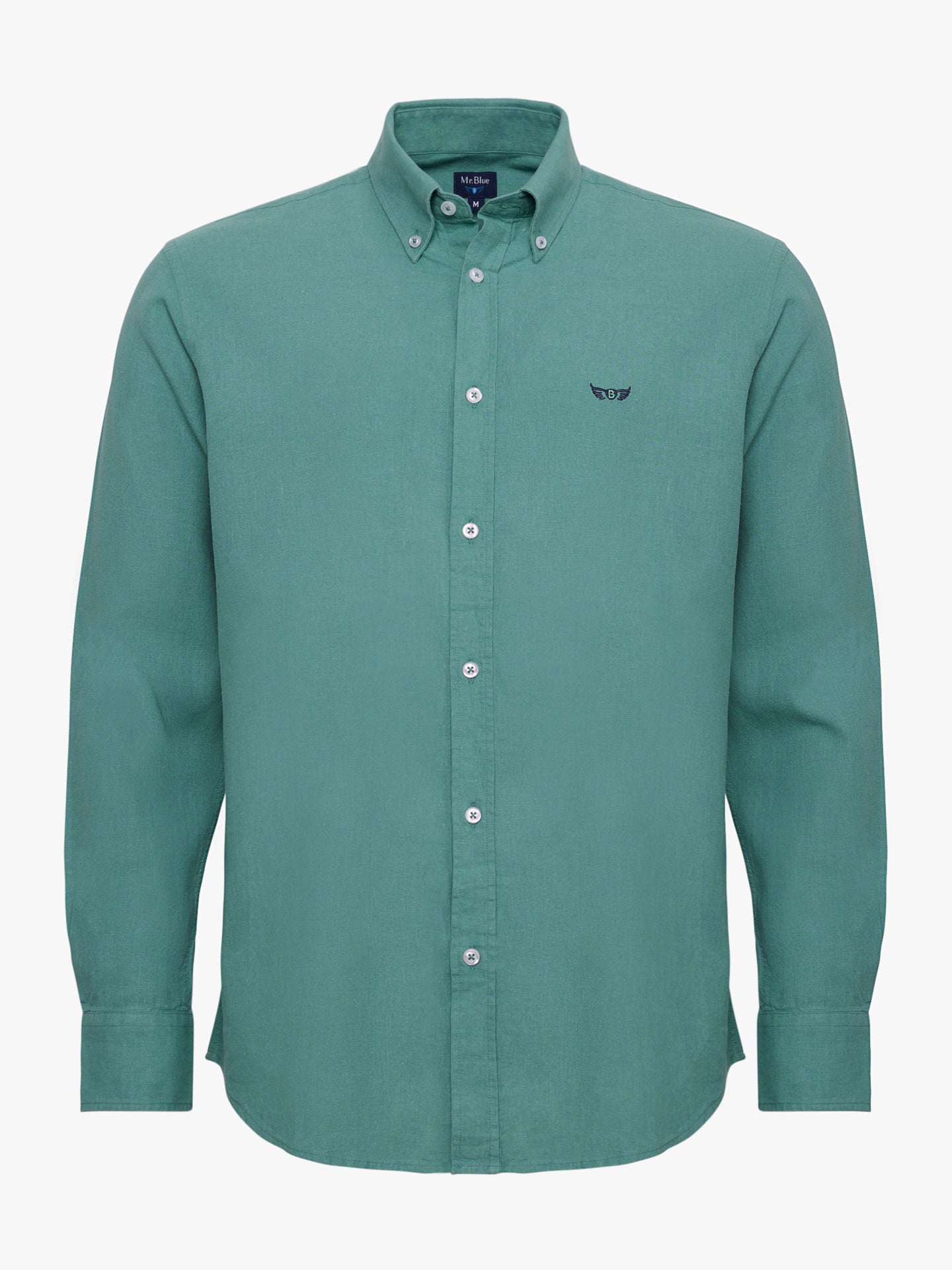 CAMISA LINO VERDE MANGA LARGA REGULAR FIT MR. AZUL