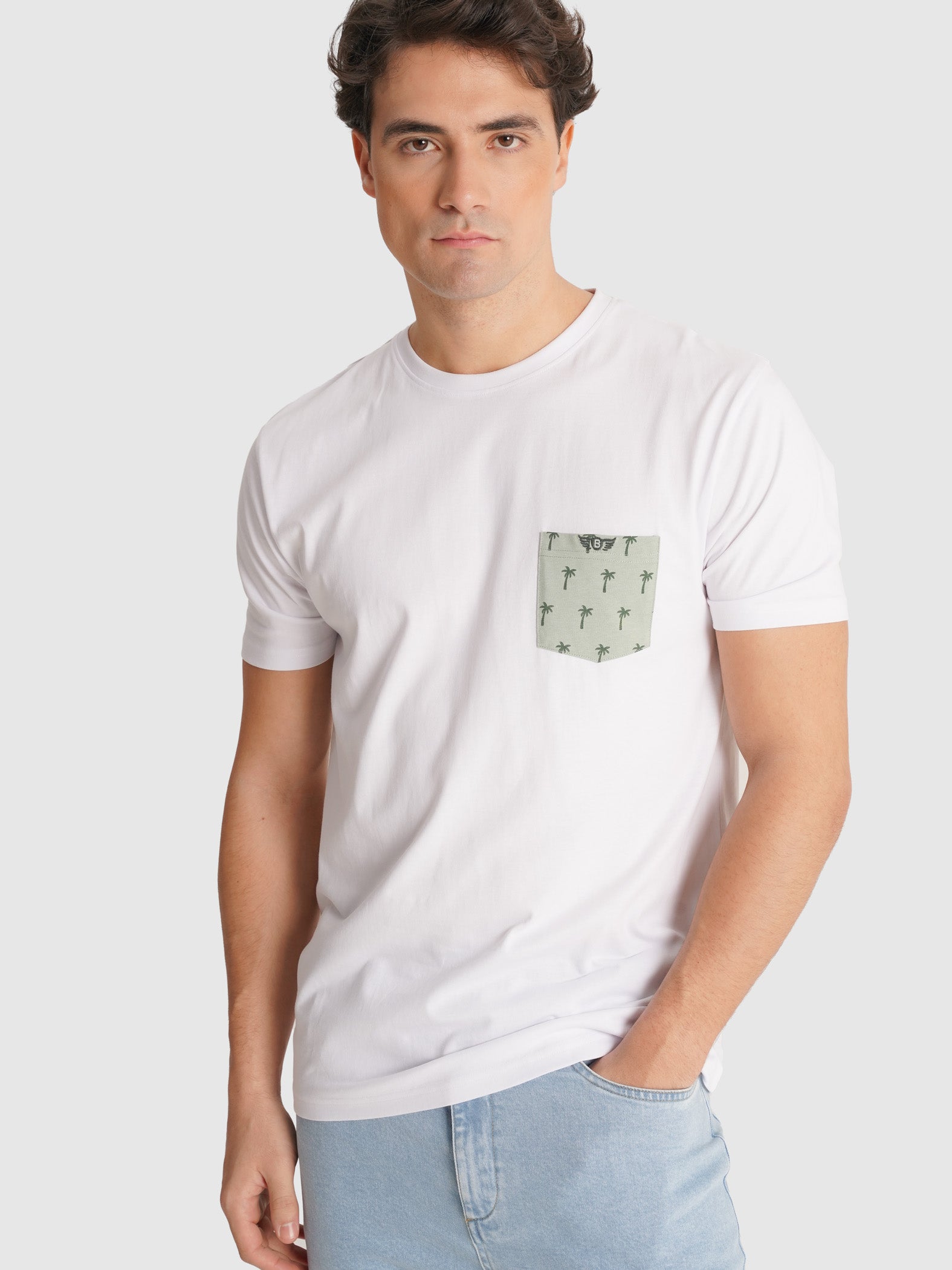WHITE T-SHIRT SHORT SLEEVE REGULAR FIT MR. BLUE