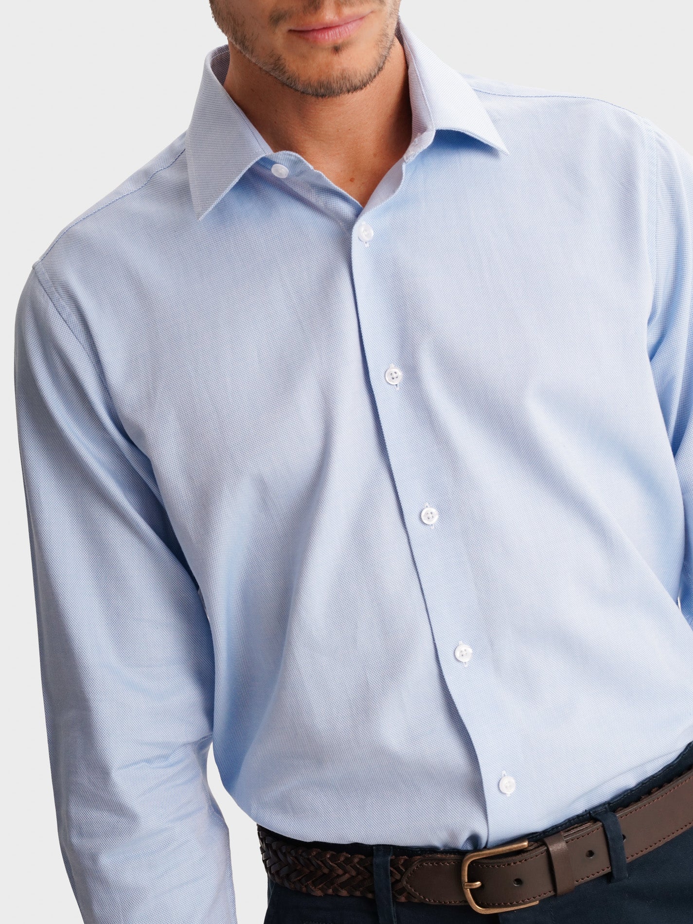 BLUE SLIM FIT MR SHIRT. BLUE