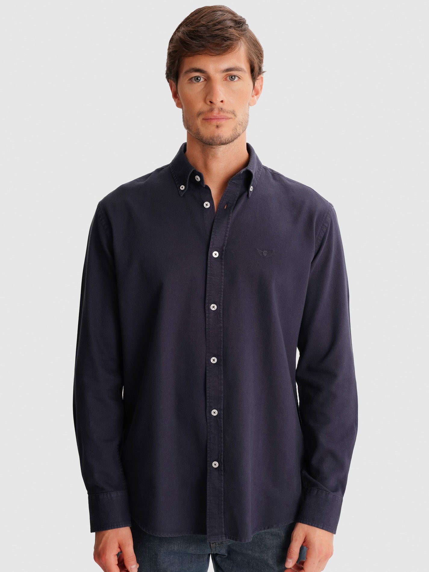 BLUE REGULAR FIT MR SHIRT. BLUE