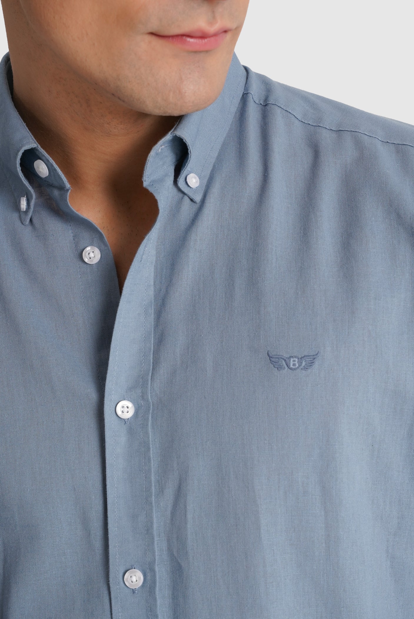 CAMISA AZUL MANGA COMPRIDA REGULAR FIT MR. BLUE