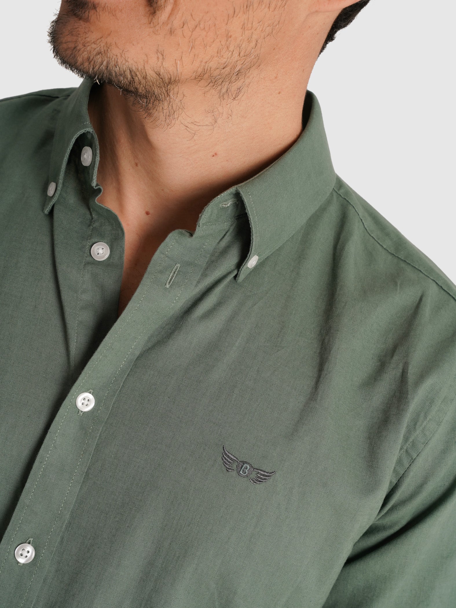 CAMISA VERDE MANGA CORTA REGULAR FIT MR. AZUL