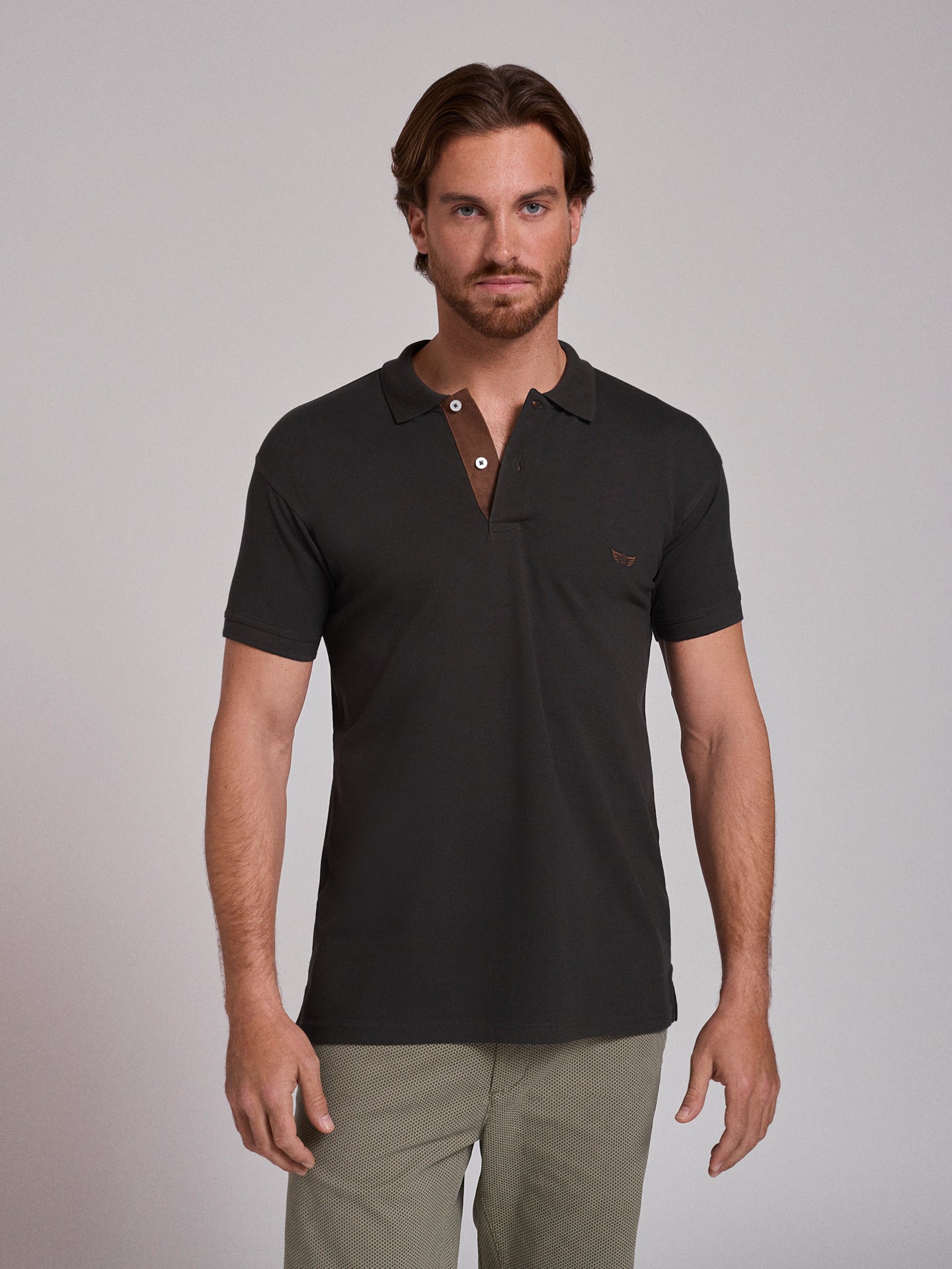 POLO GRIS MANGA CORTA REGULAR FIT MR. AZUL