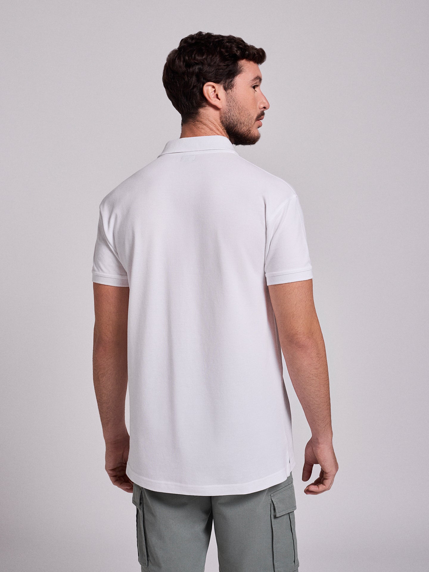 WHITE POLO SHORT SLEEVES REGULAR FIT MR. BLUE