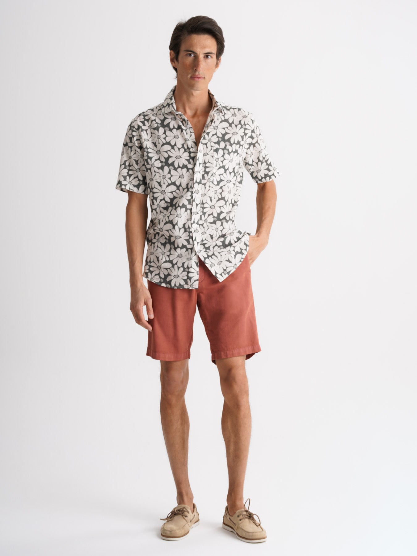 Camisa Regular Fit Lino Gris Mr. Blue