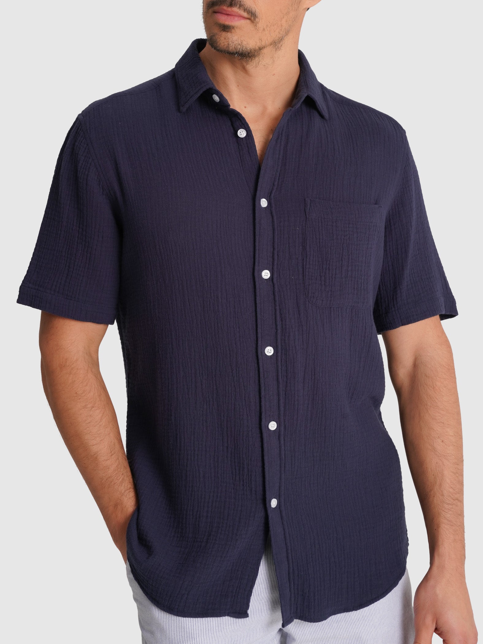 BLUE SHORT SLEEVE REGULAR FIT MR. BLUE