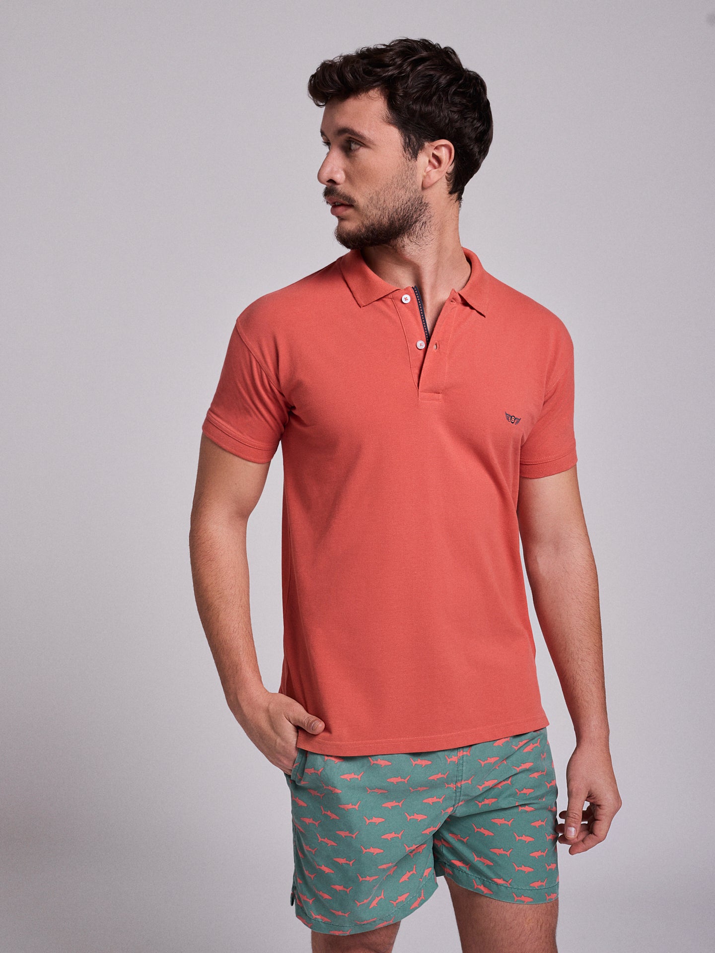 POLO ROJO MANGA CORTA REGULAR FIT MR. AZUL