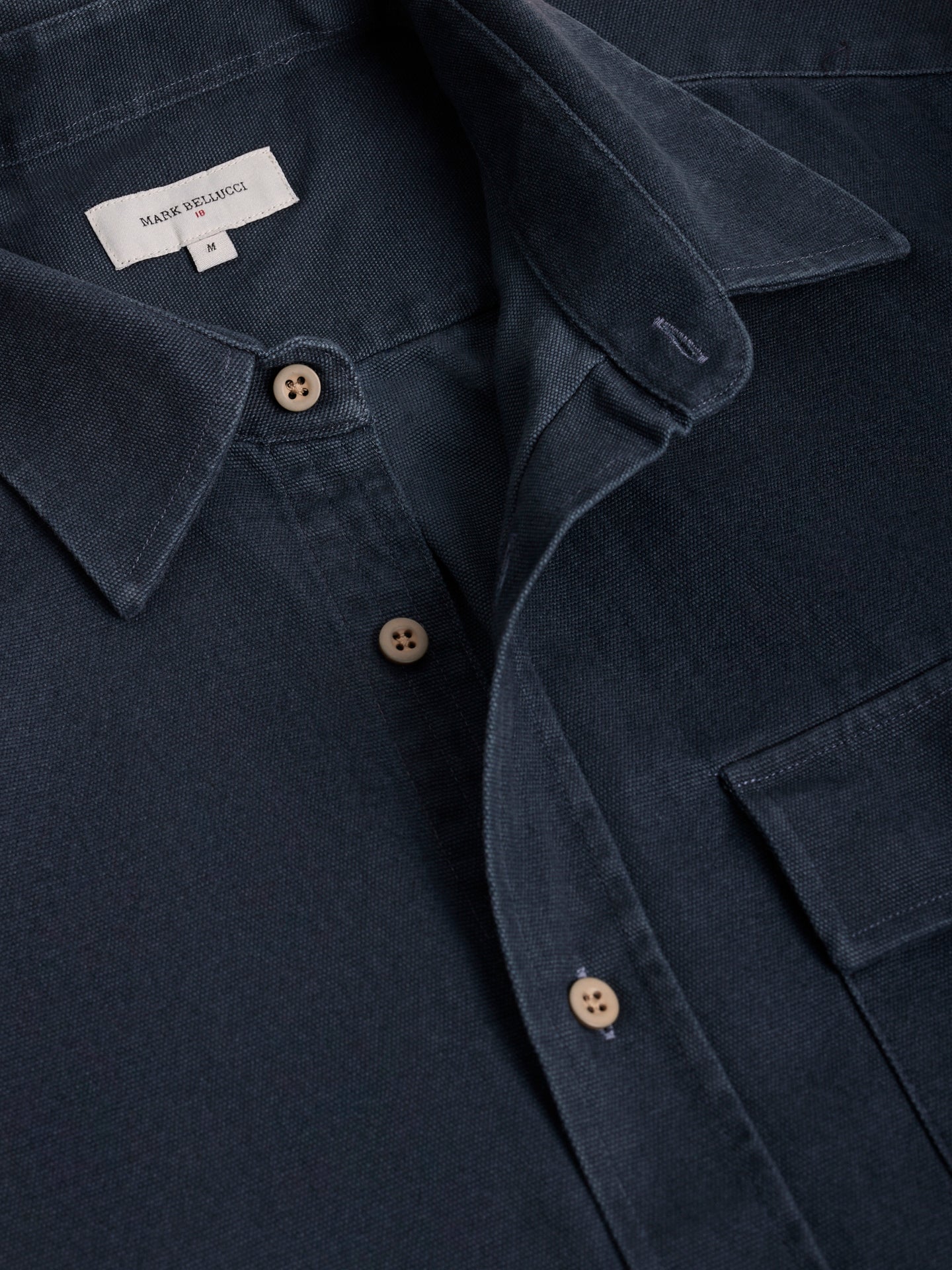 REGULAR FIT BLUE OVERSHIRT MARK BELLUCCI