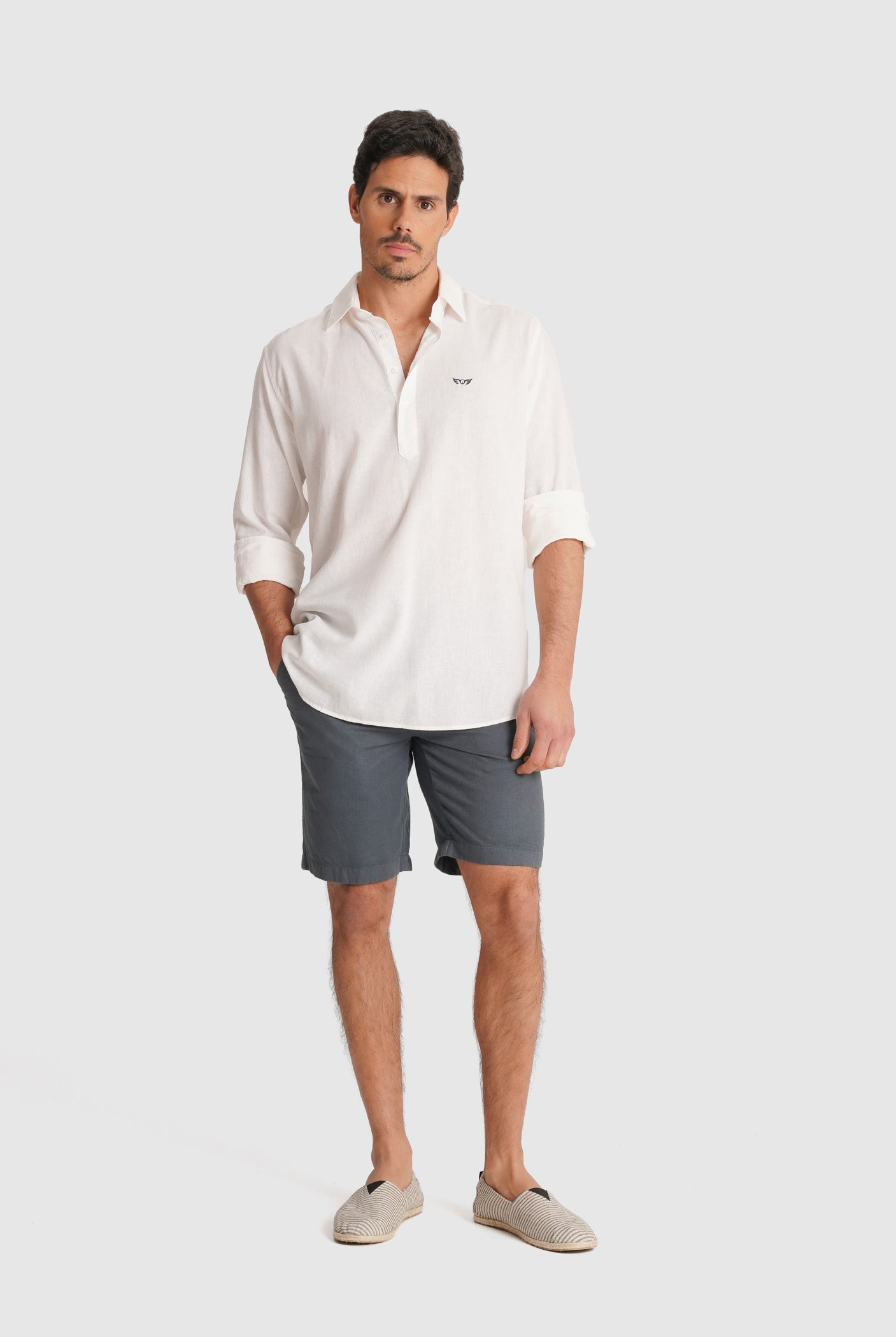 CAMISA BRANCA MANGA COMPRIDA REGULAR FIT MR. BLUE