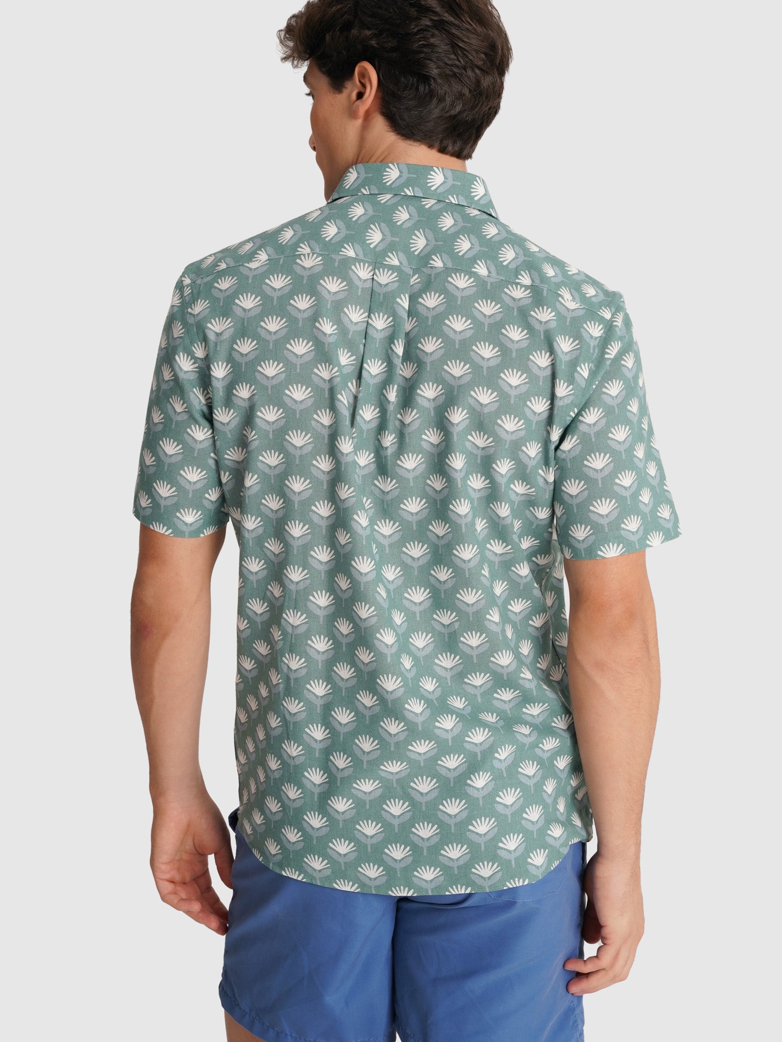CAMISA VERDE MANGA CORTA REGULAR FIT MR. AZUL