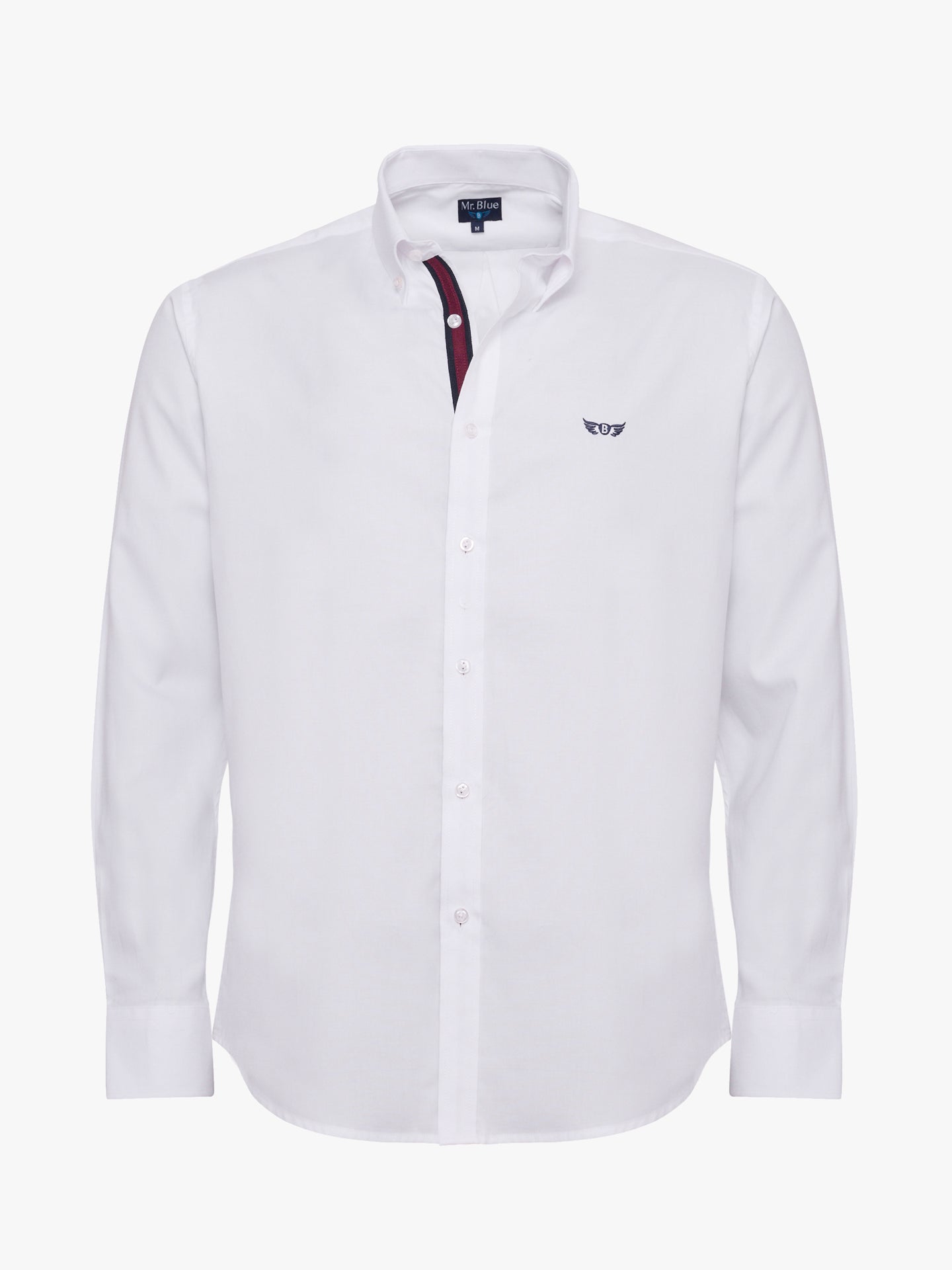 CAMISA ALGODÓN BLANCA MANGA LARGA REGULAR FIT MR. AZUL