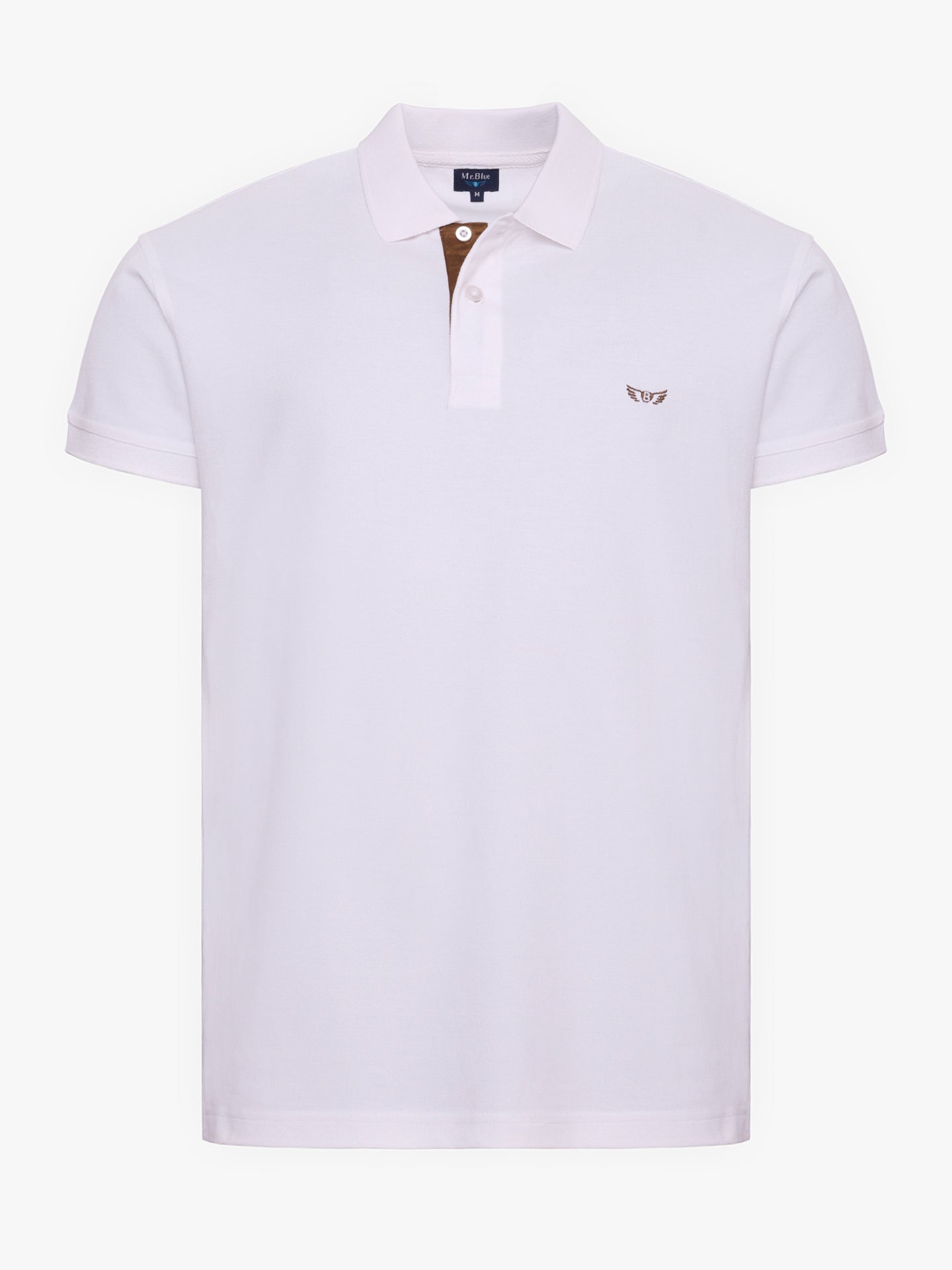 POLO BLANCO MANGA CORTA REGULAR FIT MR. AZUL