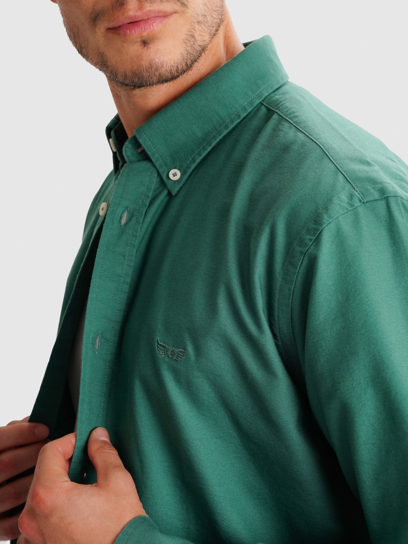 GREEN REGULAR FIT MR SHIRT. BLUE