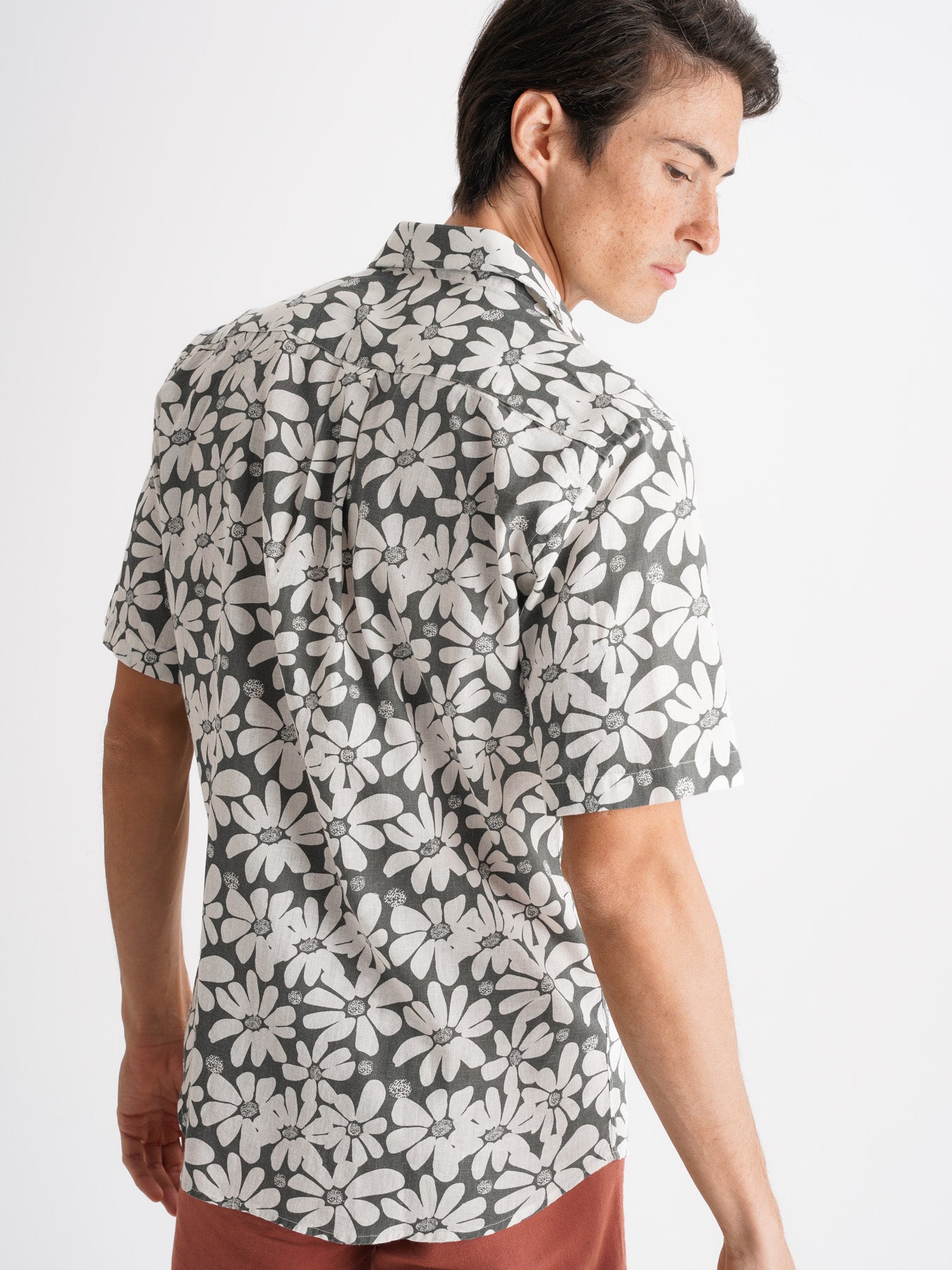 Camisa Regular Fit Lino Gris Mr. Blue