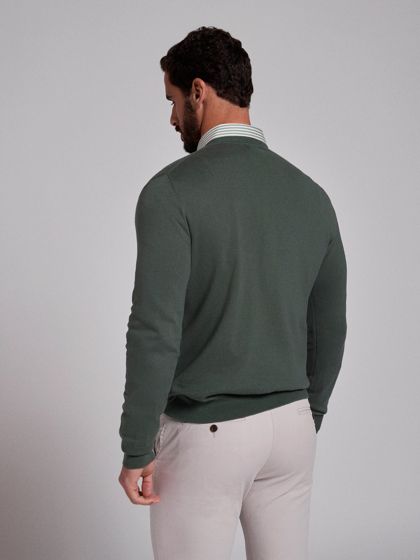 JERSEY DE ALGODÓN VERDE MANGA LARGA REGULAR FIT MR. AZUL