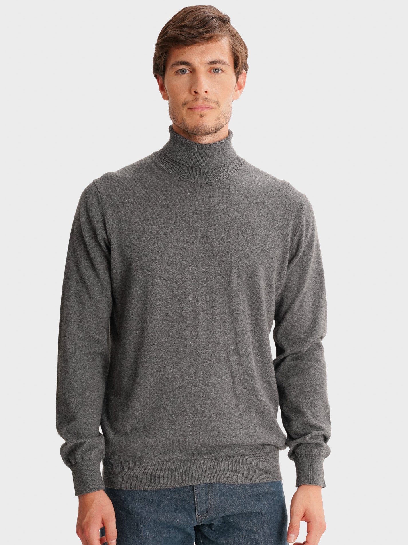 JERSEY FINO GRIS MANGA LARGA REGULAR FIT MR. AZUL