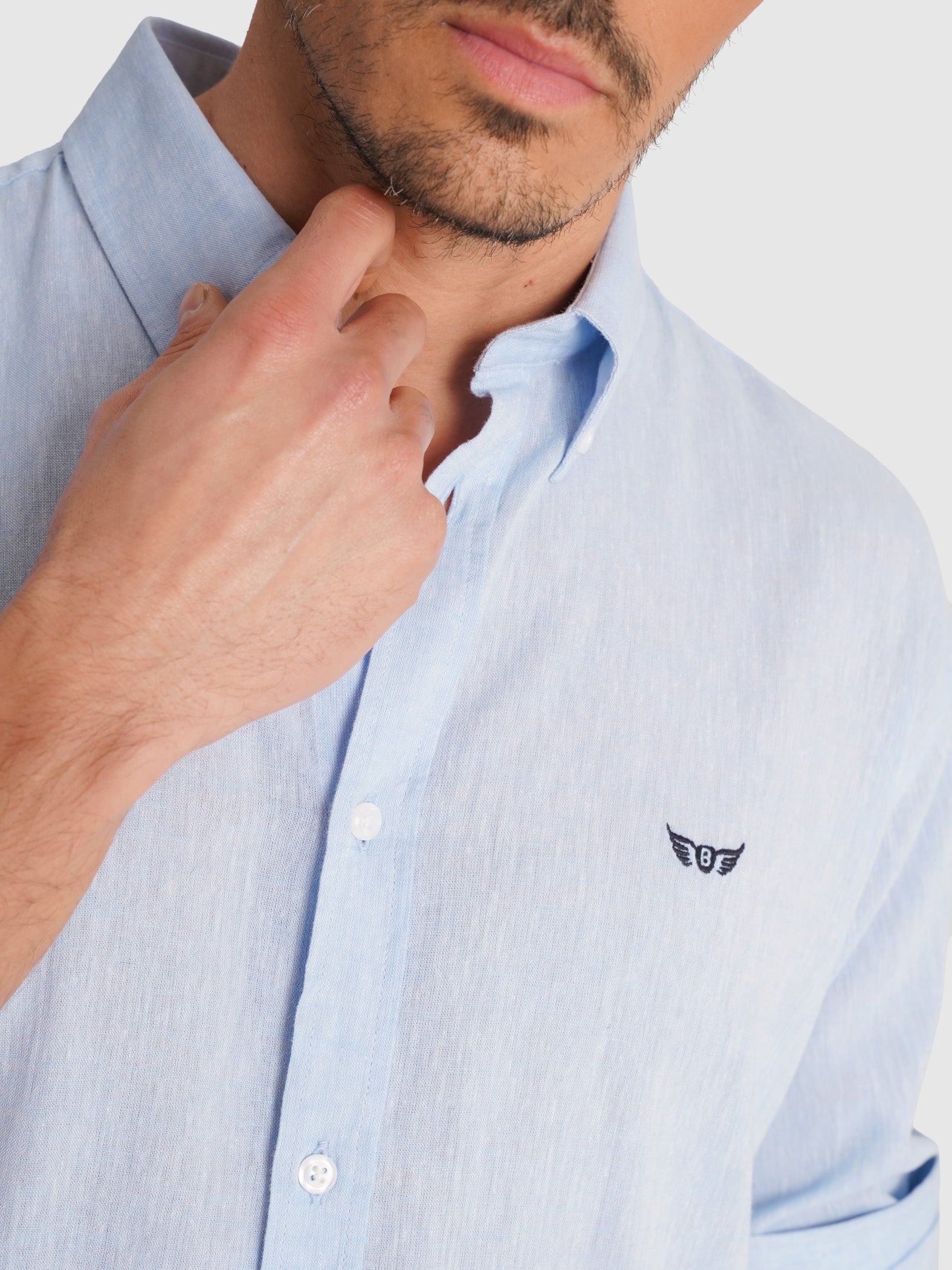 CAMISA MR AZUL MANGA LARGA REGULAR FIT. AZUL